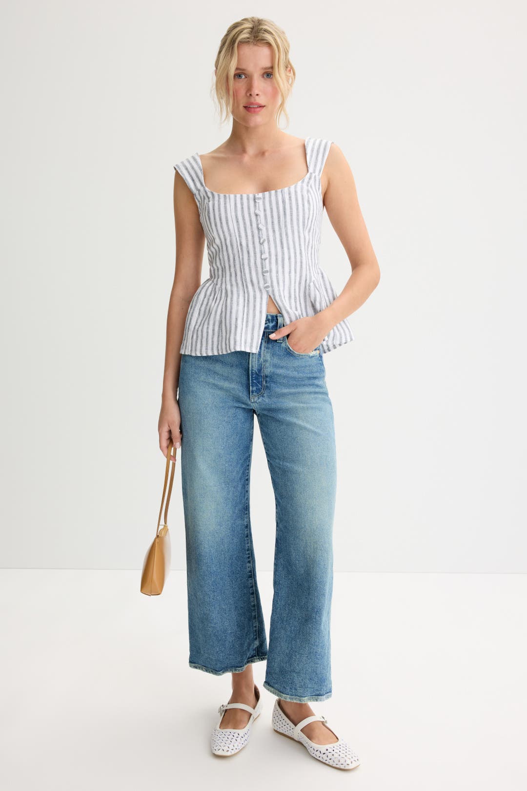 Paige Aneesa Wide Leg Jeans Blue