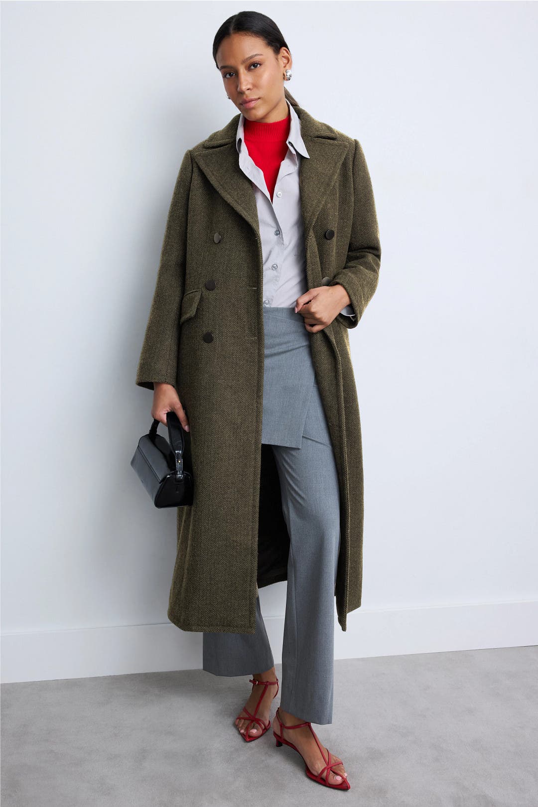 Plan C x RTR Classic Wool Coat Green-print