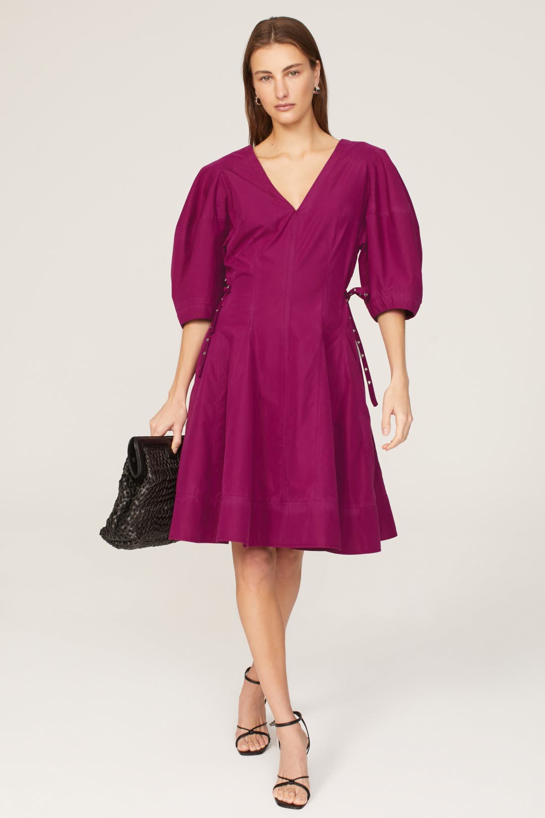 . Phillip Lim Puff Sleeve Godet Dress Purple