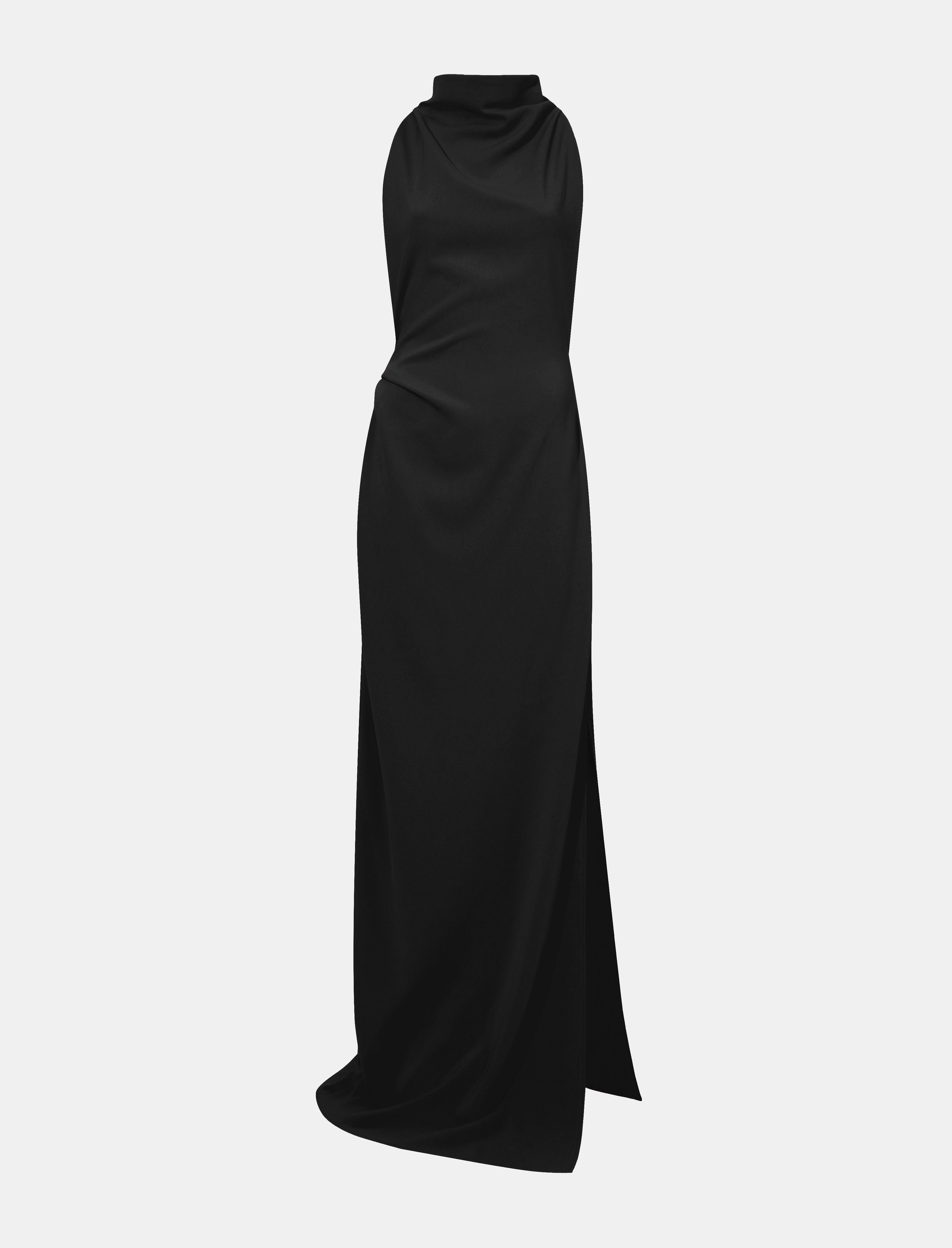Faye Backless Twist Back Dress in Matte Double Crepe