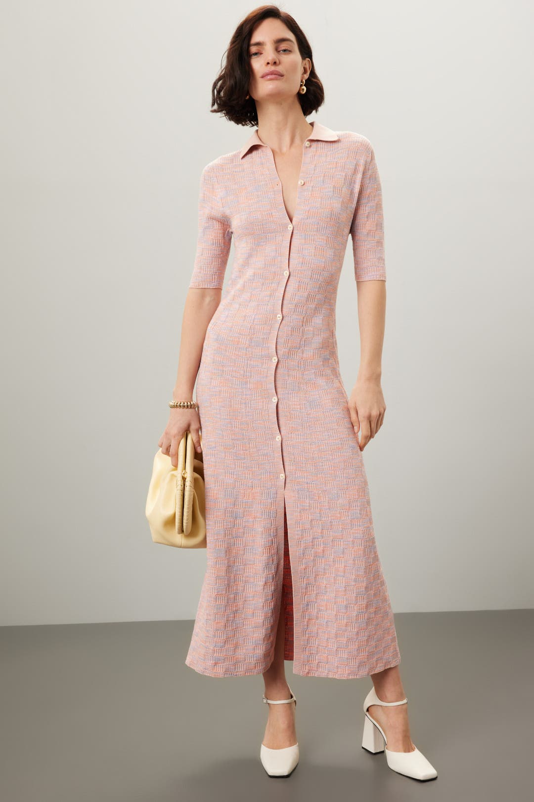 Rosetta Getty Shortsleeve Sweater Dress Pink
