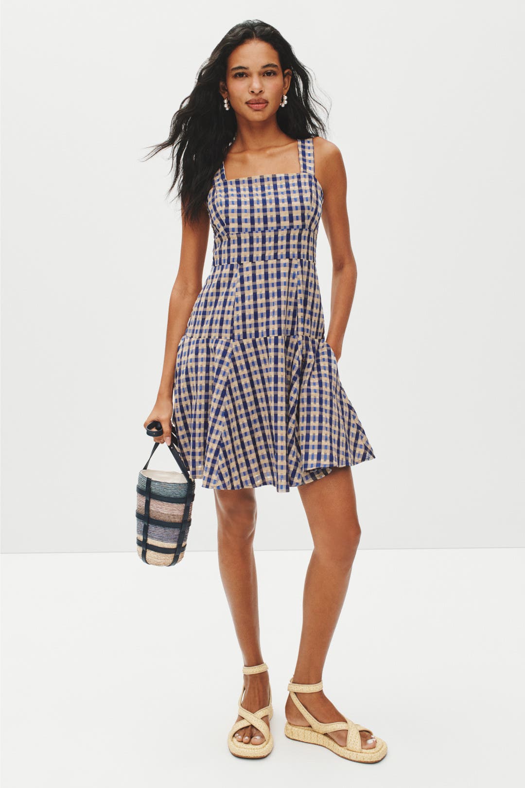 Rosie Assoulin Skater Dress White-blue-print