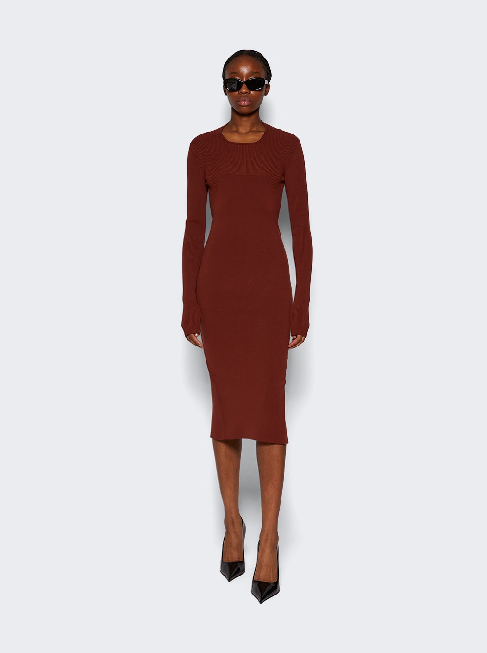 Fitted Column Midi Dress Henna