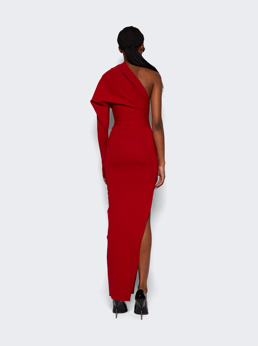One Shoulder Dress Cardinal Red