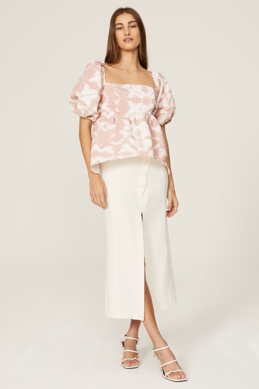Sachin Babi Lindsay Peplum Top Pink-print