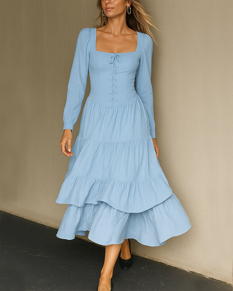 Leisure Cute Tiered Ruffle Dress