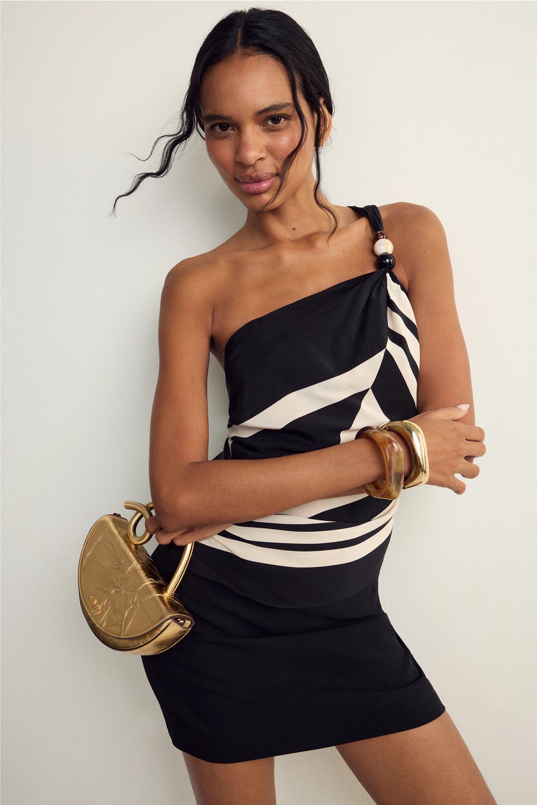 Sir. Pietra Wrap Top Black-cream-print