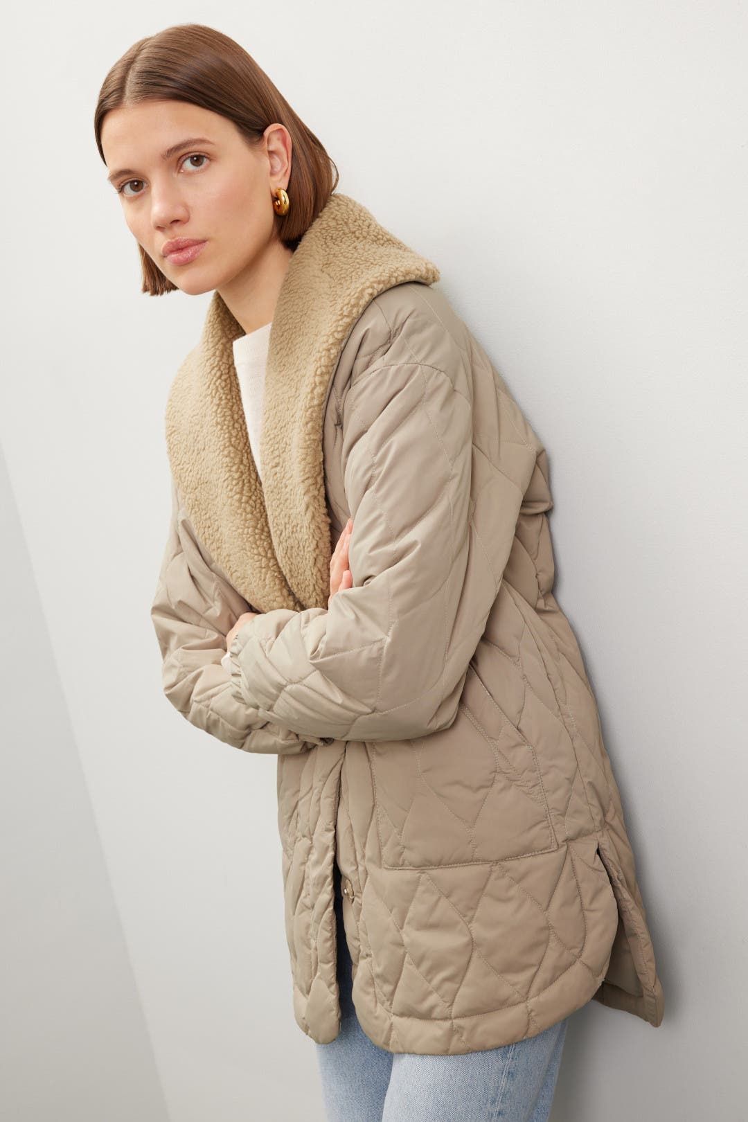 Spiritual Gangster Ivy Quilted Sherpa Jacket Green