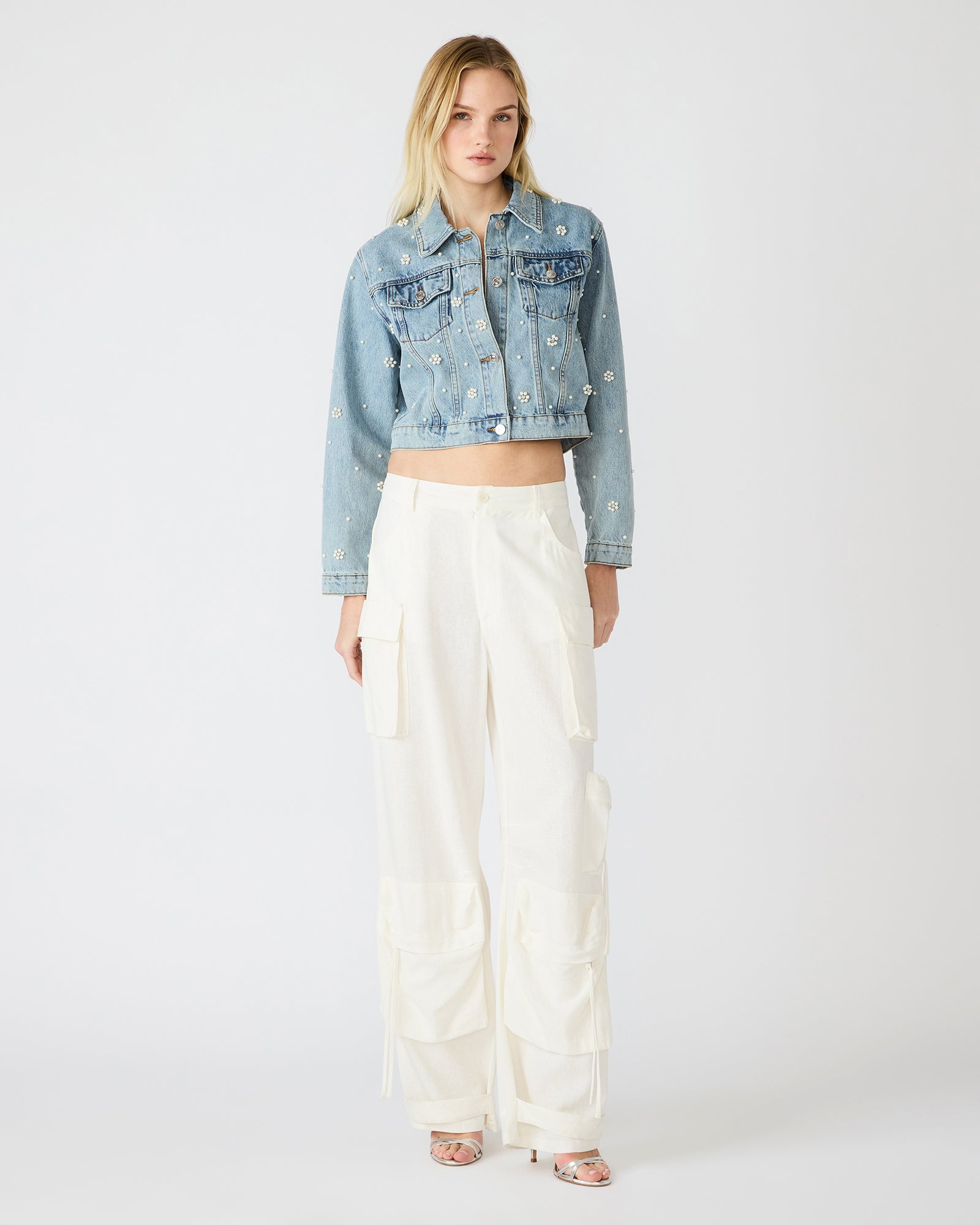 Steve Madden Women's Duo Pant Wide Leg Bottoms - Antique - Size - Faux LeatherLinenRayon