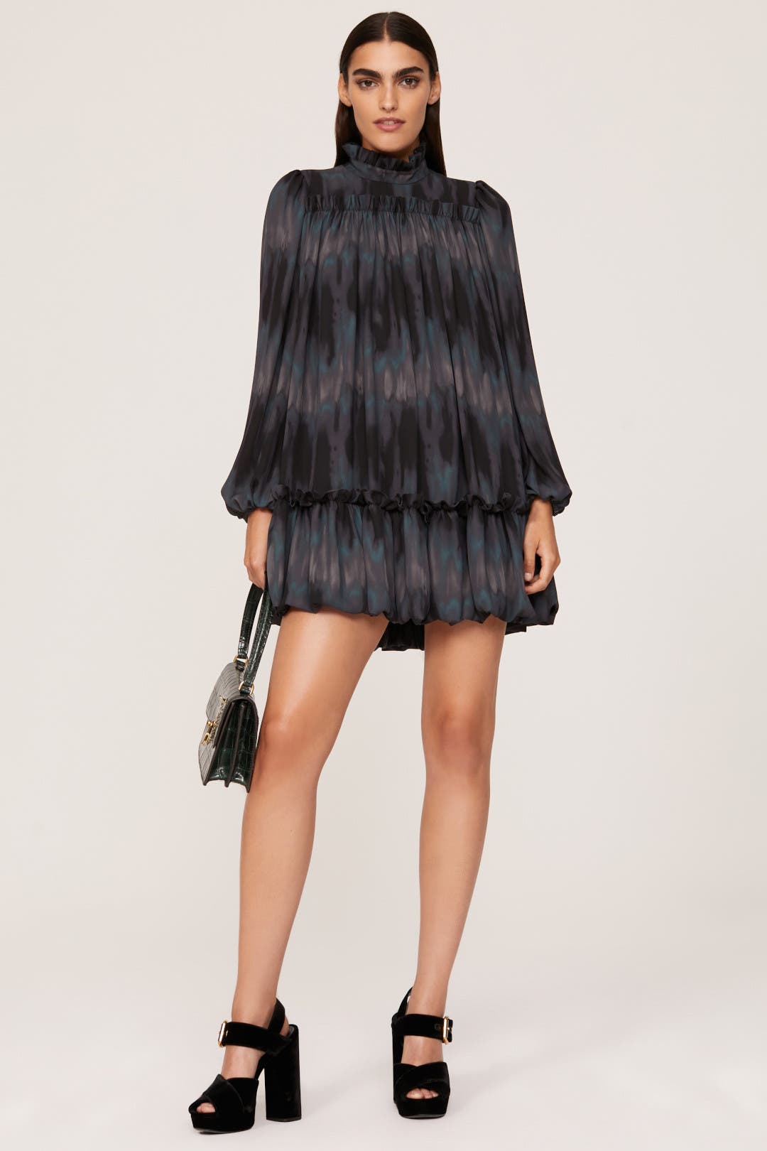 Toccin Baby Doll Tie Dye Dress Grey-print