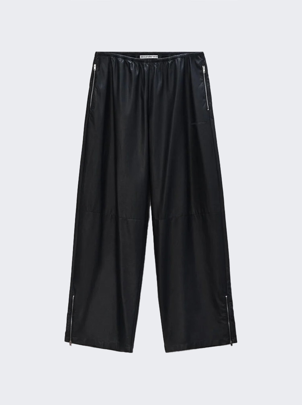 Mid-rise Leather Track Pant Black
