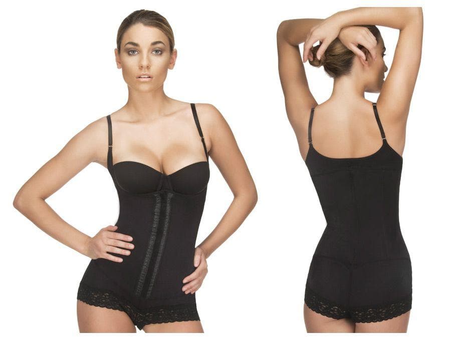 Vedette Megane Open Bust Bodysuit w Lace Trim - Black S