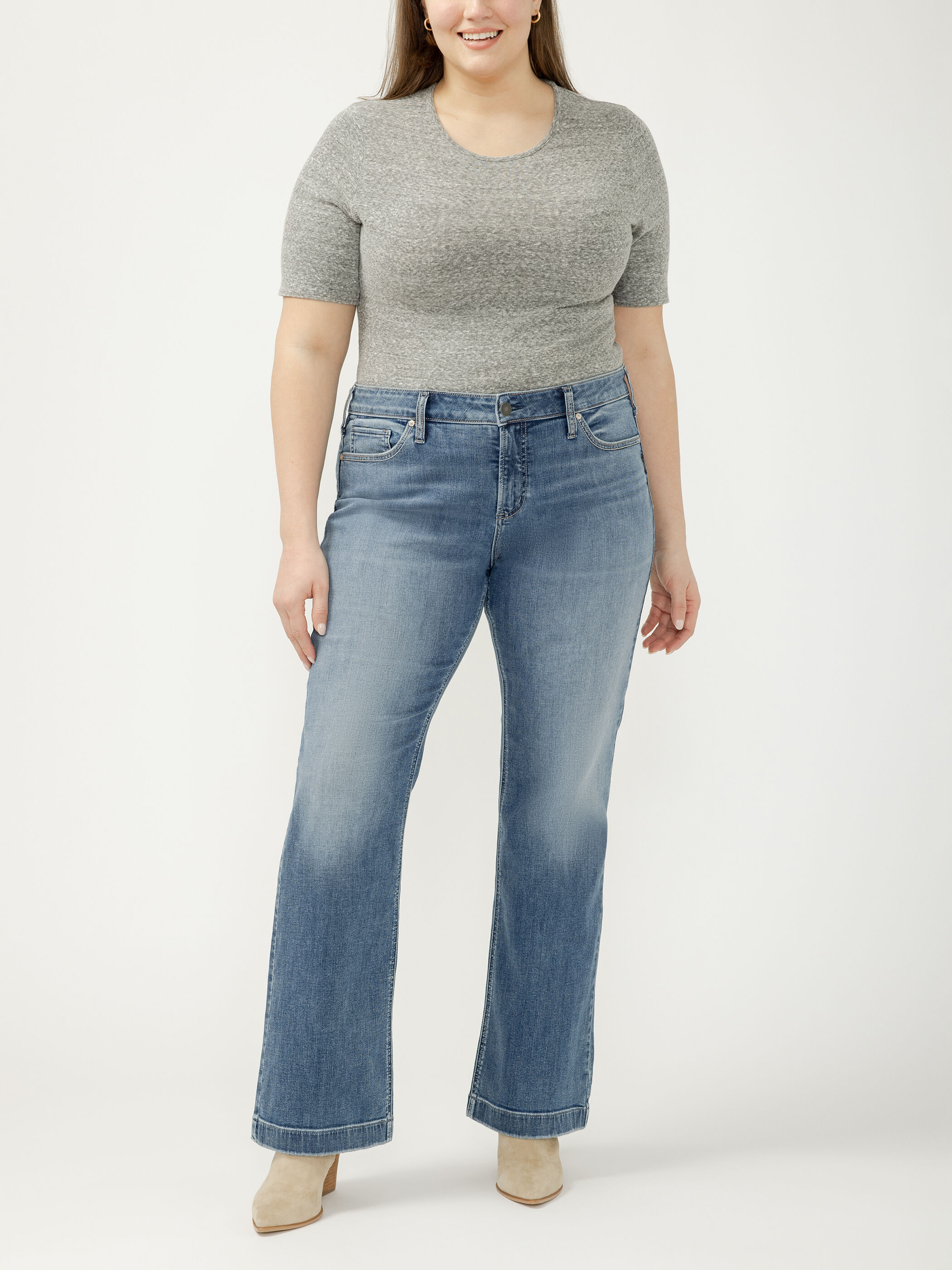 Women's Elyse Mid Rise Bootcut Jeans Plus Size Saturday Morning Size W by Silver Jeans