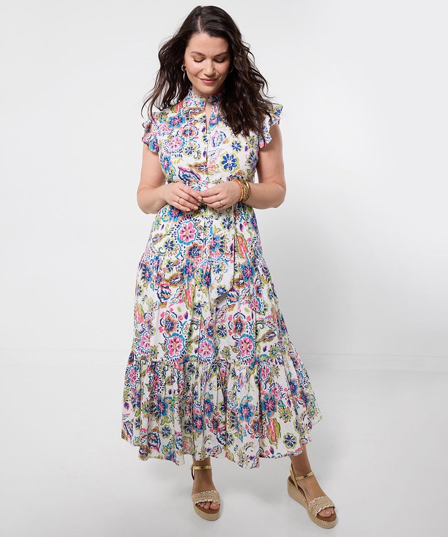 Women's Beautiful Printed Broderie Dress - Size - by Joe Browns