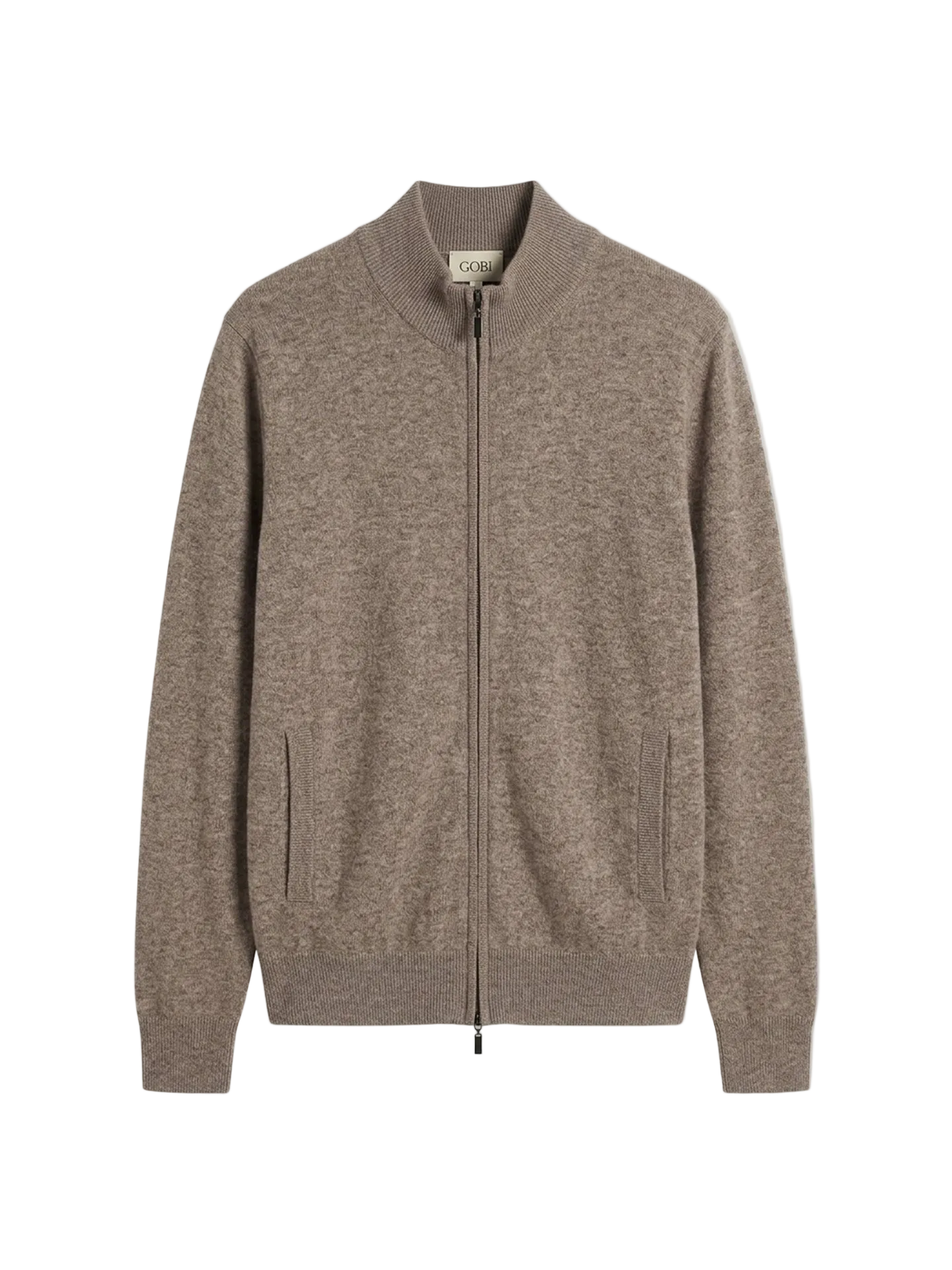 Timeless Organic Cashmere Full-Zip Cardigan - taupe WK-