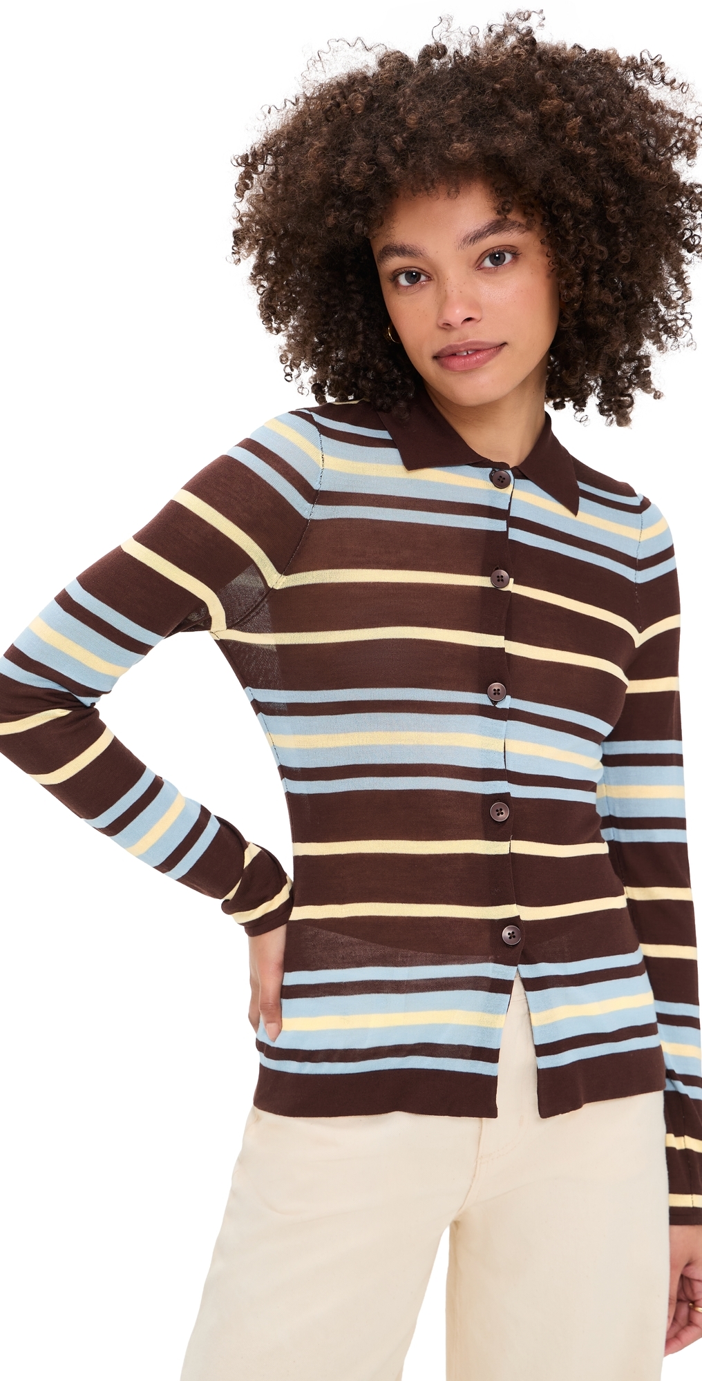 ALIGNE Sue-Ellen Sheer Knitted Top Stripe