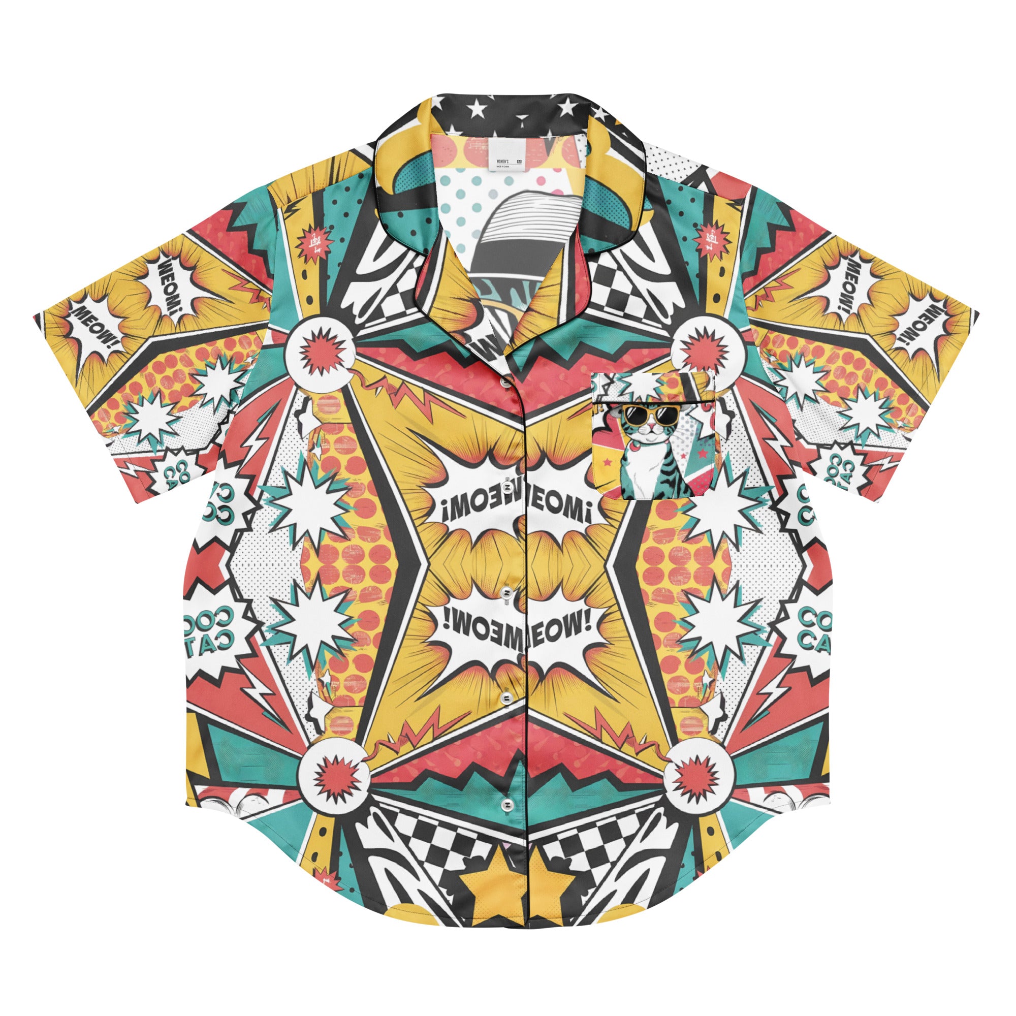 Pop Art Cat Pajama Top A Fun Gift for Cool Friends