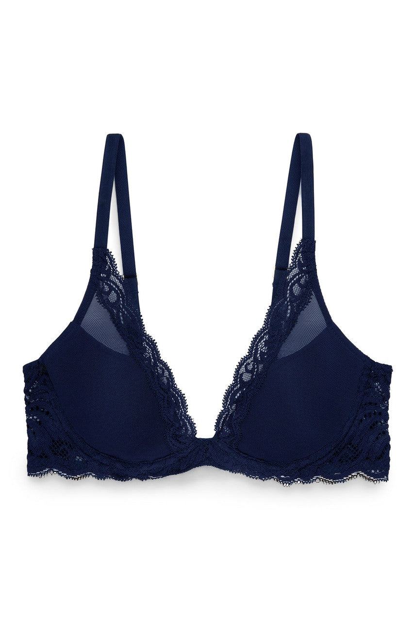 Feathers Plunge Shirt Bra - Midnight C