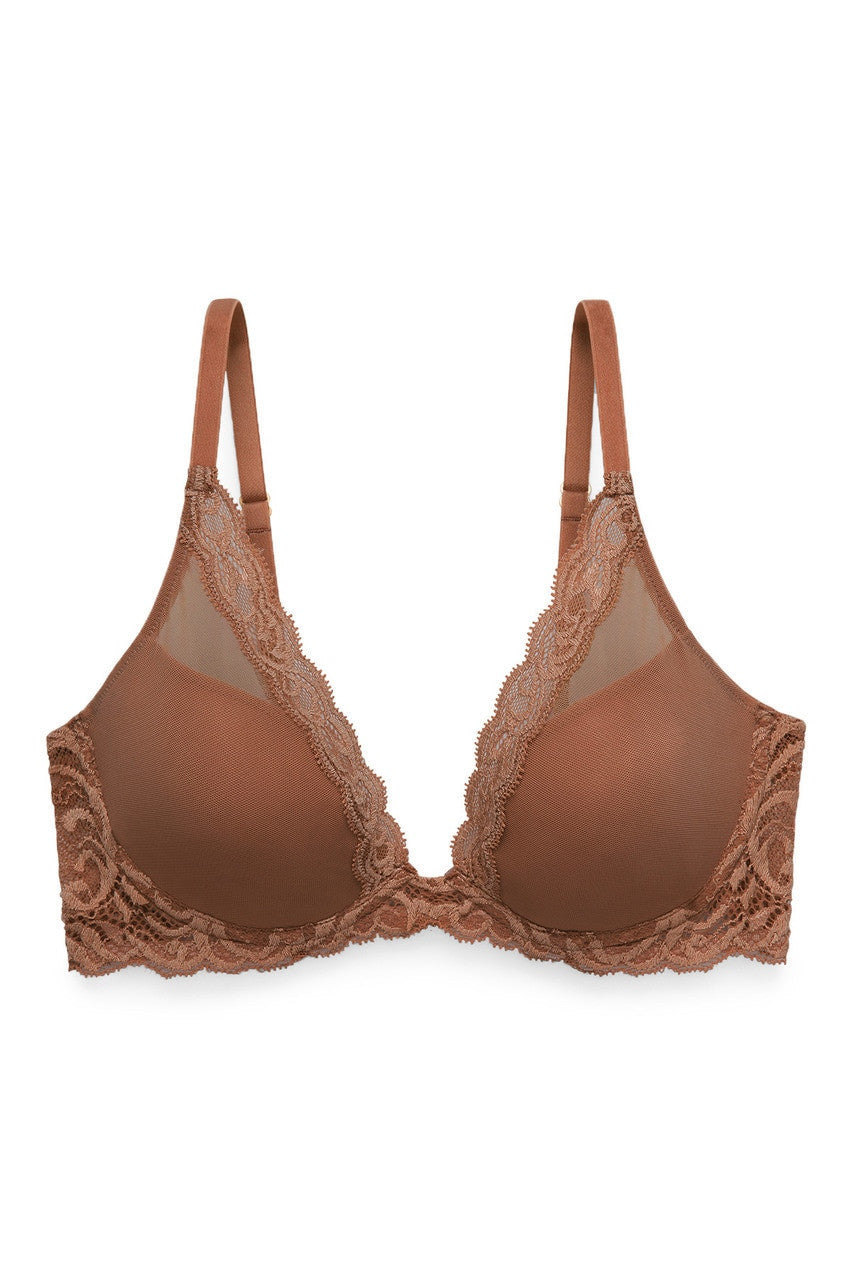 Feathers Plunge Shirt Bra - Cinnamon B
