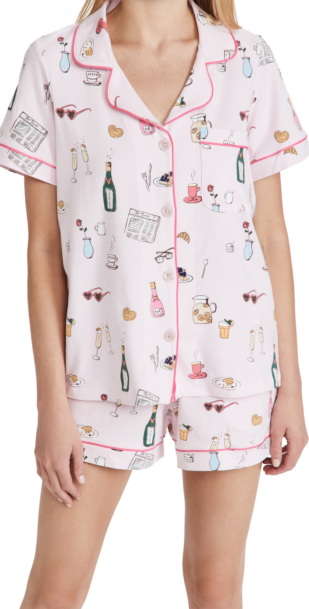 BedHead PJs Let's Do Brunch Shorty Pajama Set Let's Do Brunch
