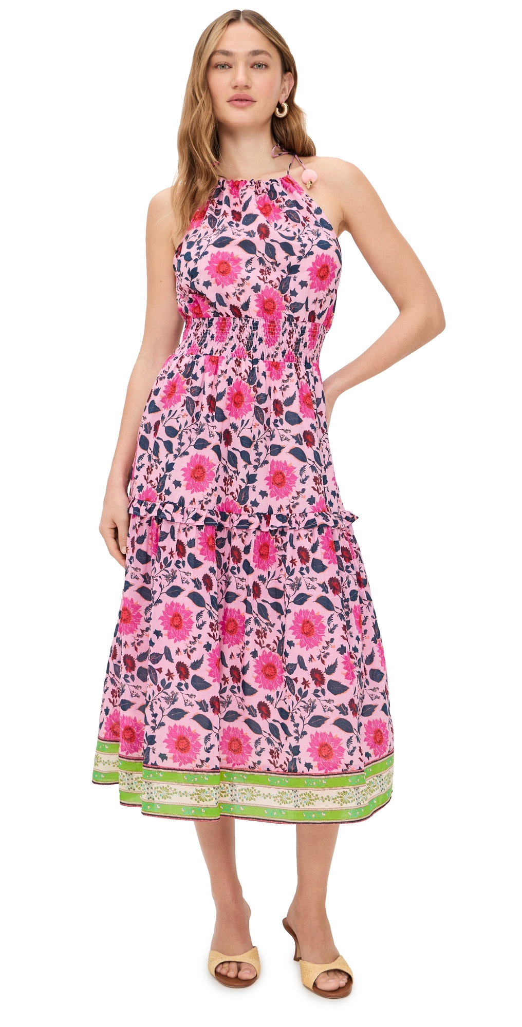 Bell Kelly Midi Dress FuchsiaTeal Floral