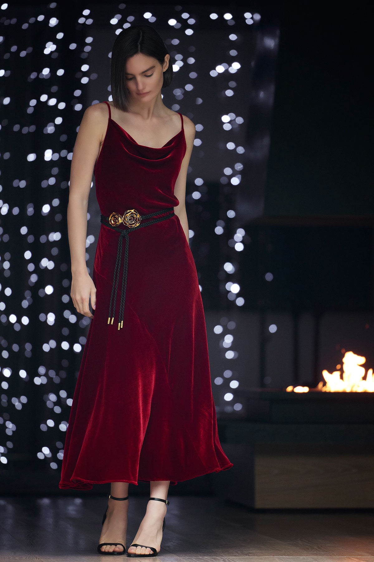 Couture Velvet Silk Slip Dress