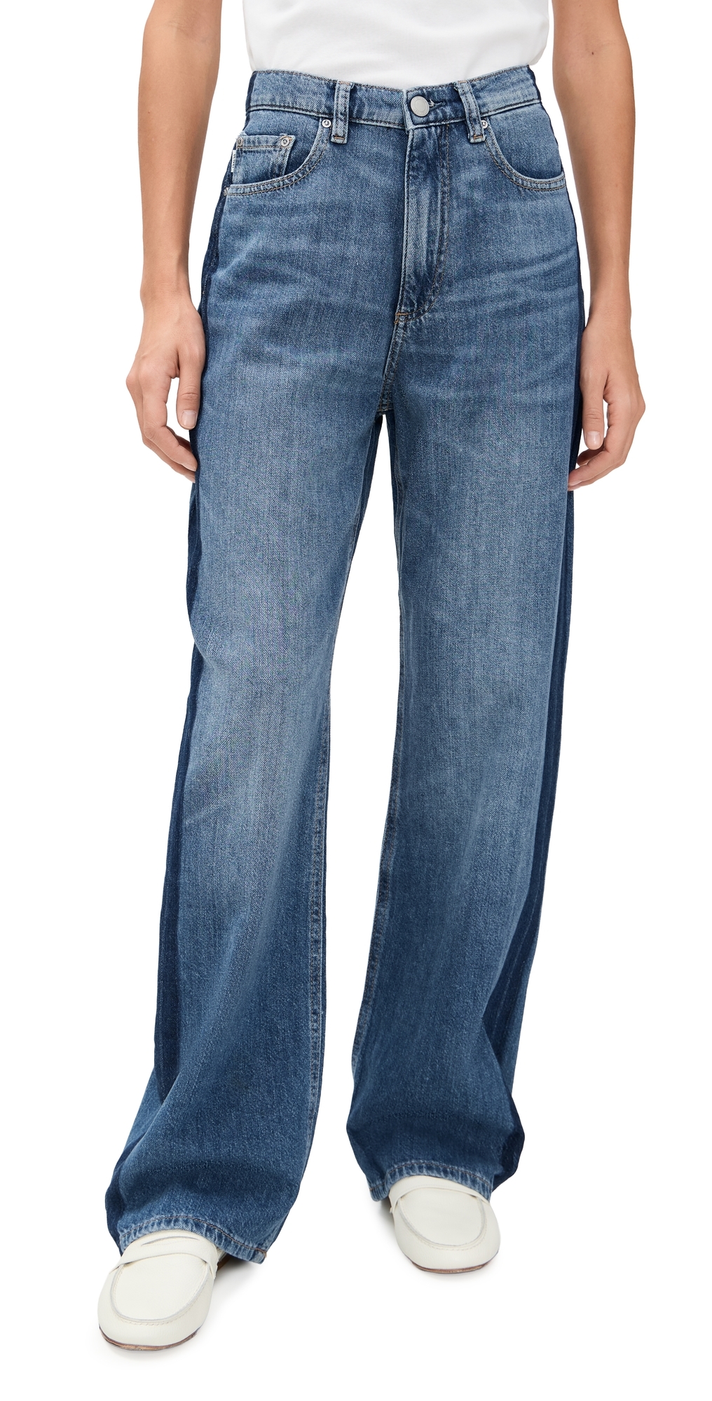 DL Karmine Aura Refined Wide Leg High Rise Jeans North Beach