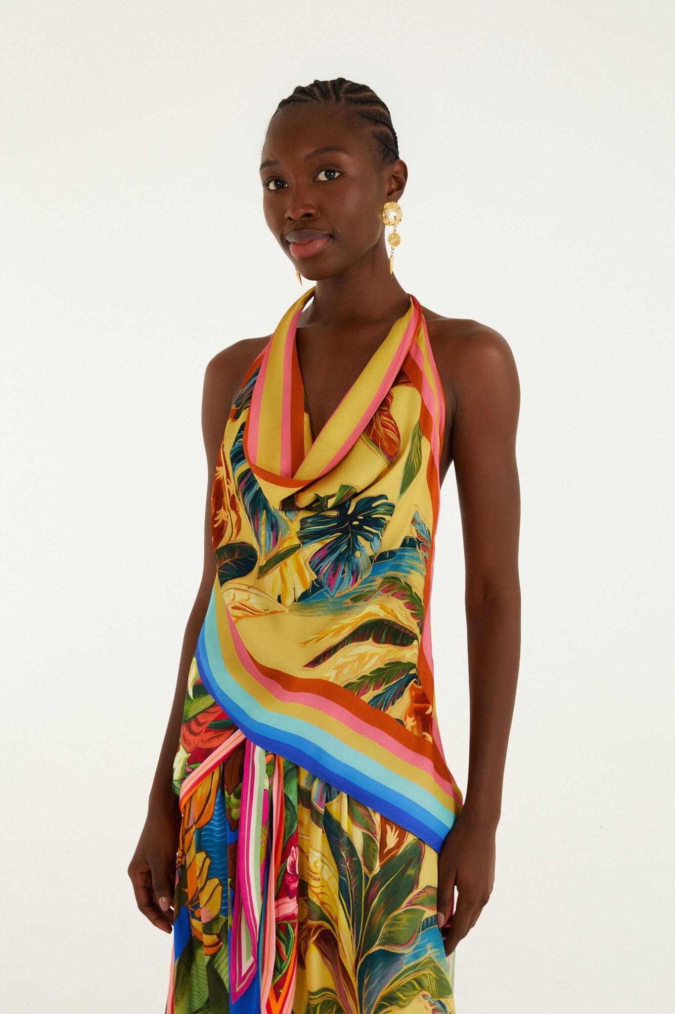 Multicolor Rainbow Summer Scarf Blouse, RAINBOW SUMMER MIXED SCARVES MULTICOLOR