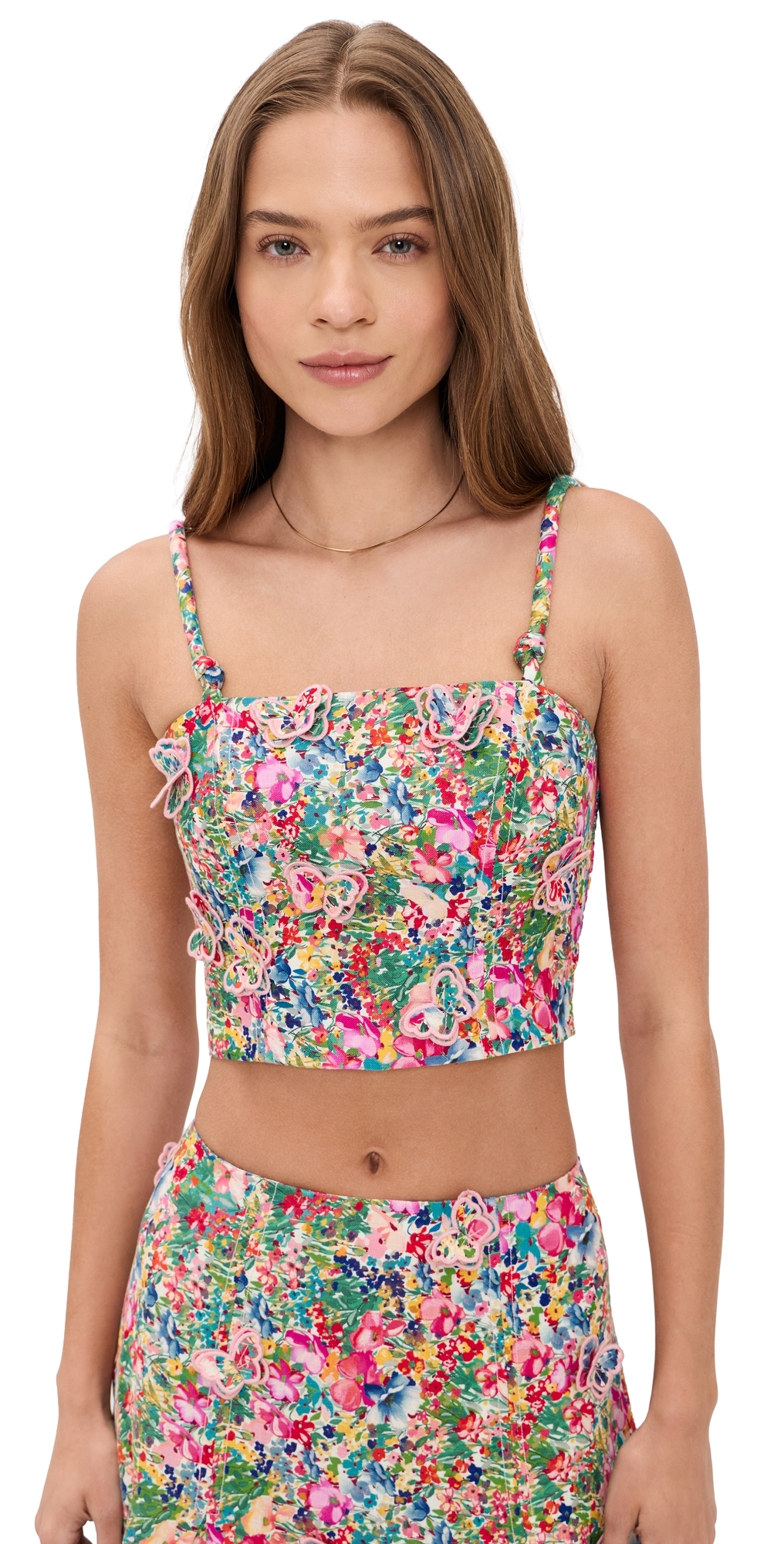 FARM Rio Peasant Floral Butterfly Top Peasant Floral Off-White