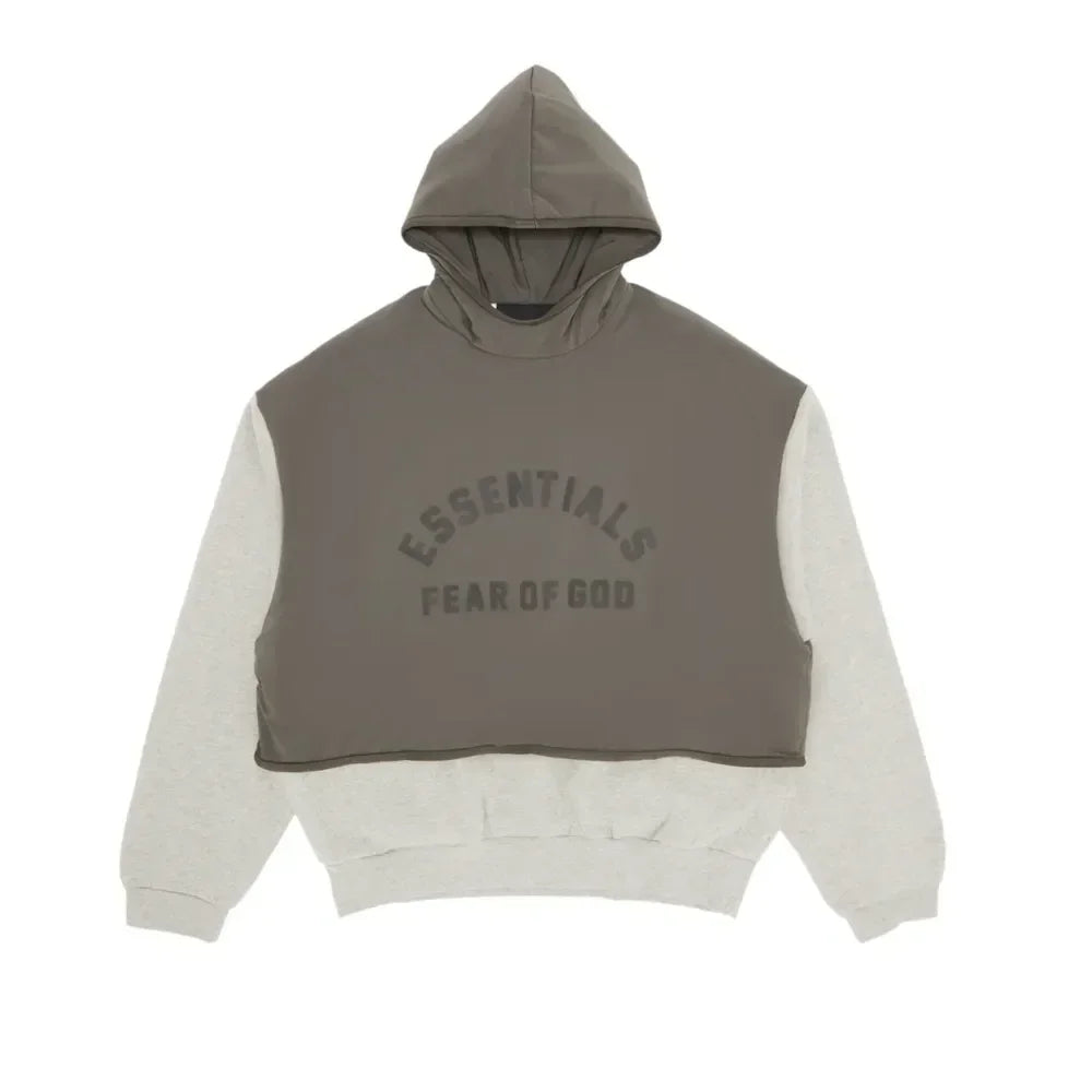 Fear Of God Essentials Nylon Fleece Hooded Sweater Dark Heather Oatmeallnk
