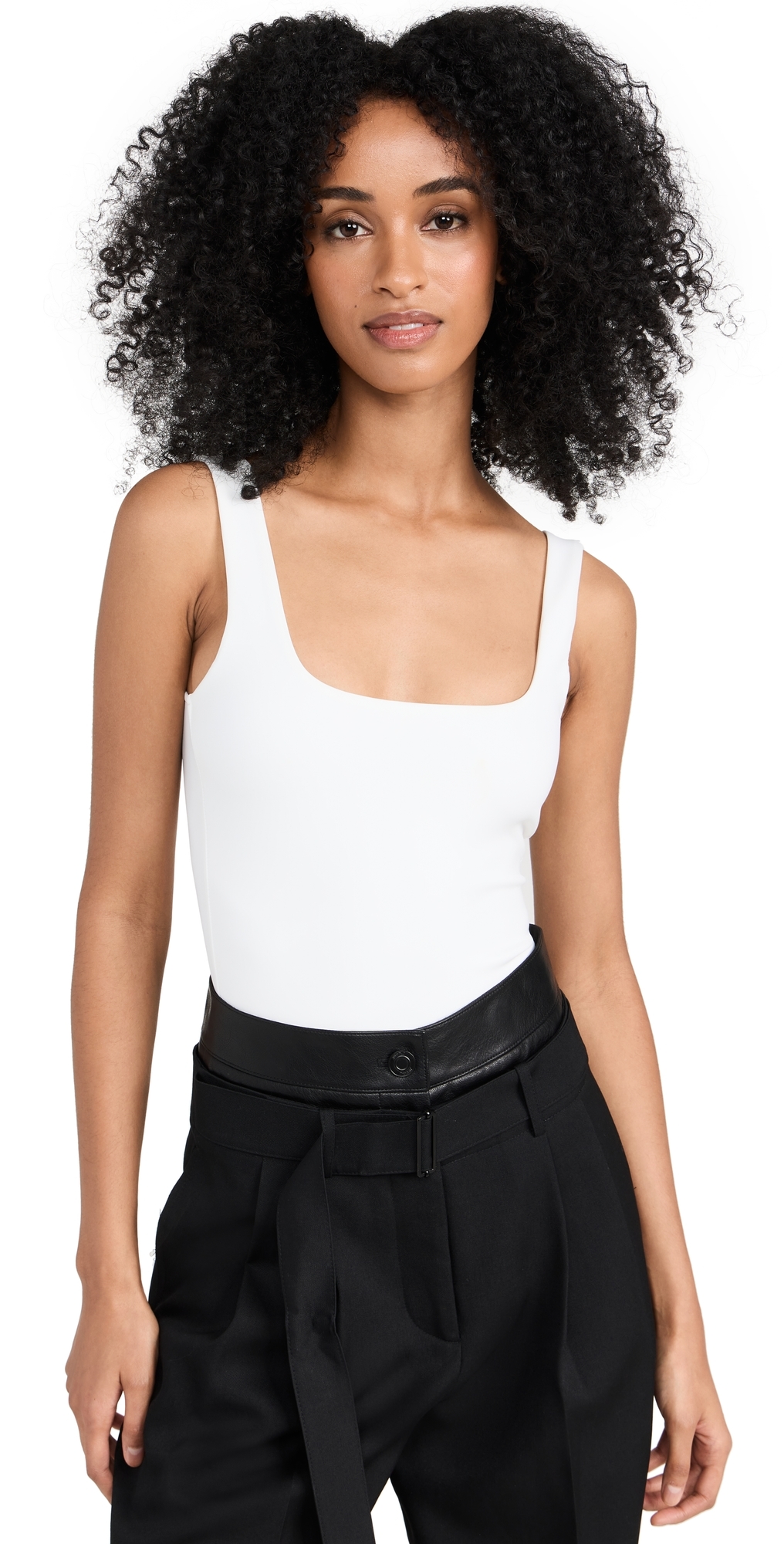 Good American Sculpting Modern Tank Bodysuit White
