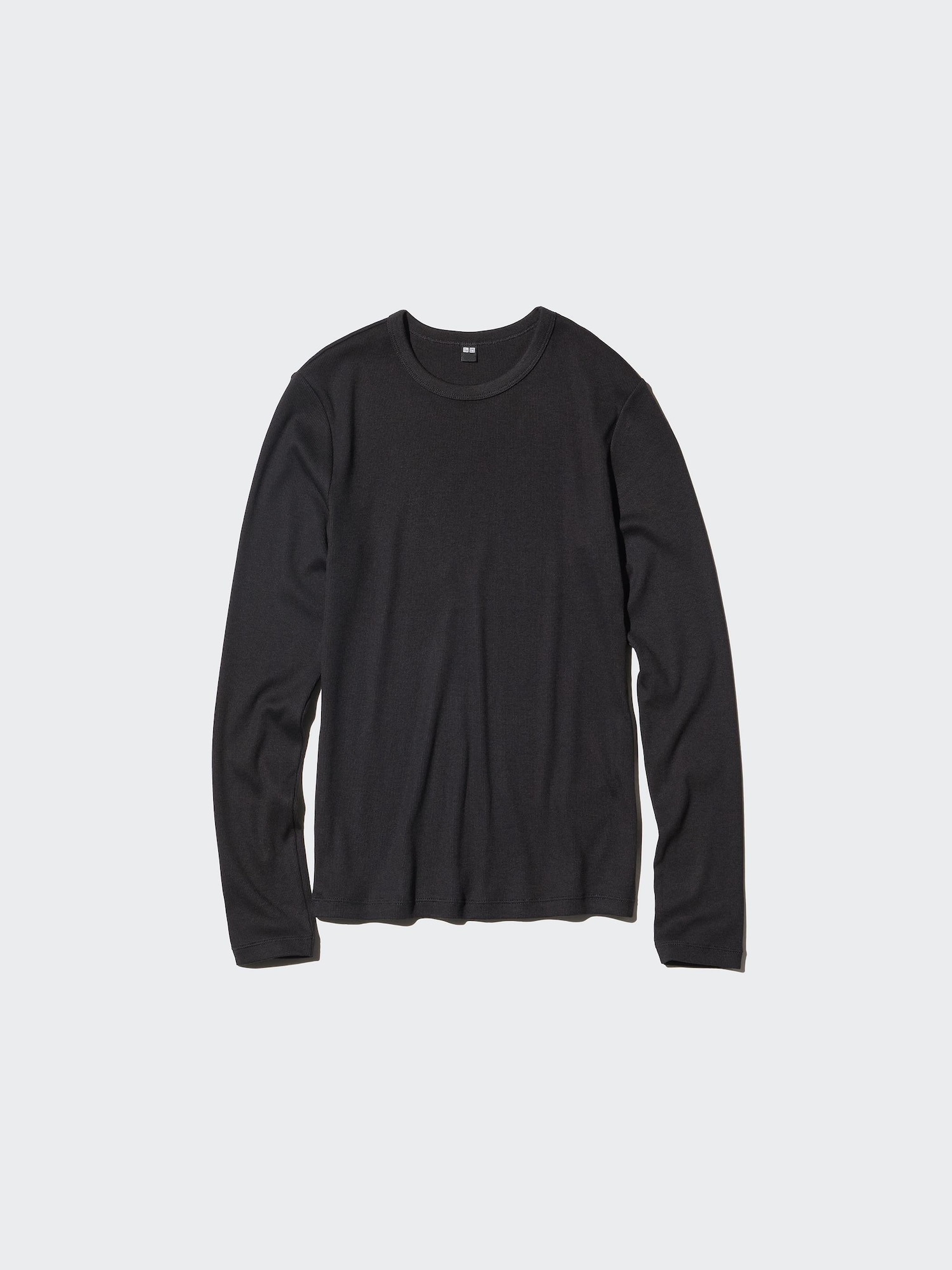 UNIQLO Women's Soft Ribbed Shirt Long Sleeve, Black