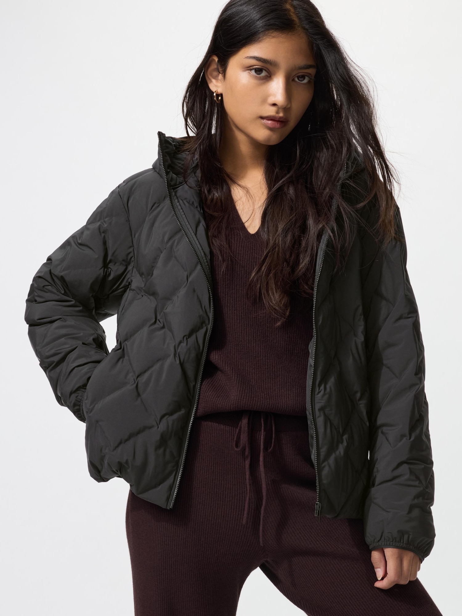 UNIQLO Women's PUFFTECH Parka with Water-Repellent, Black, Large