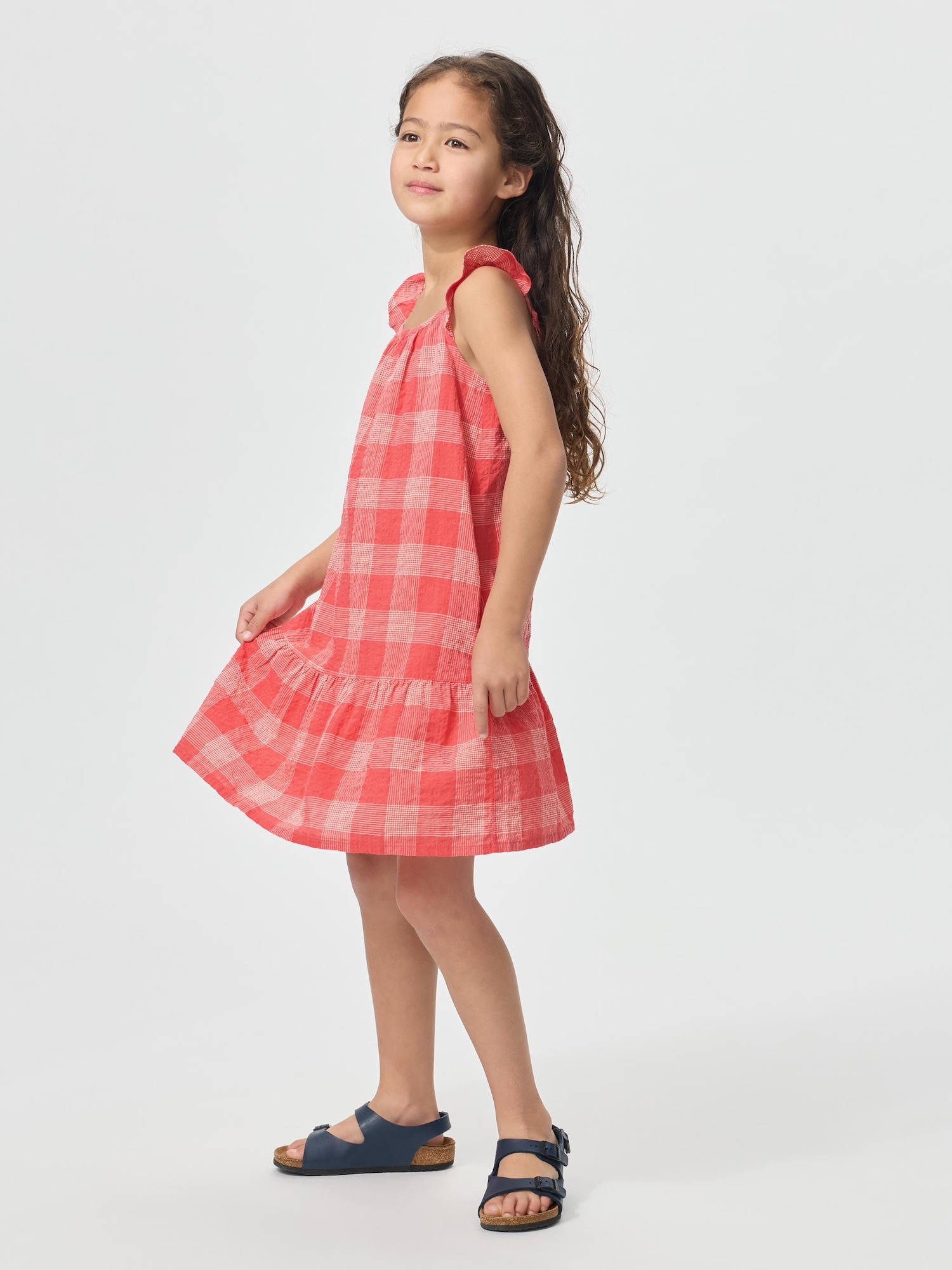 UNIQLO Kids's Camisole Dress Checked, Red, -Y