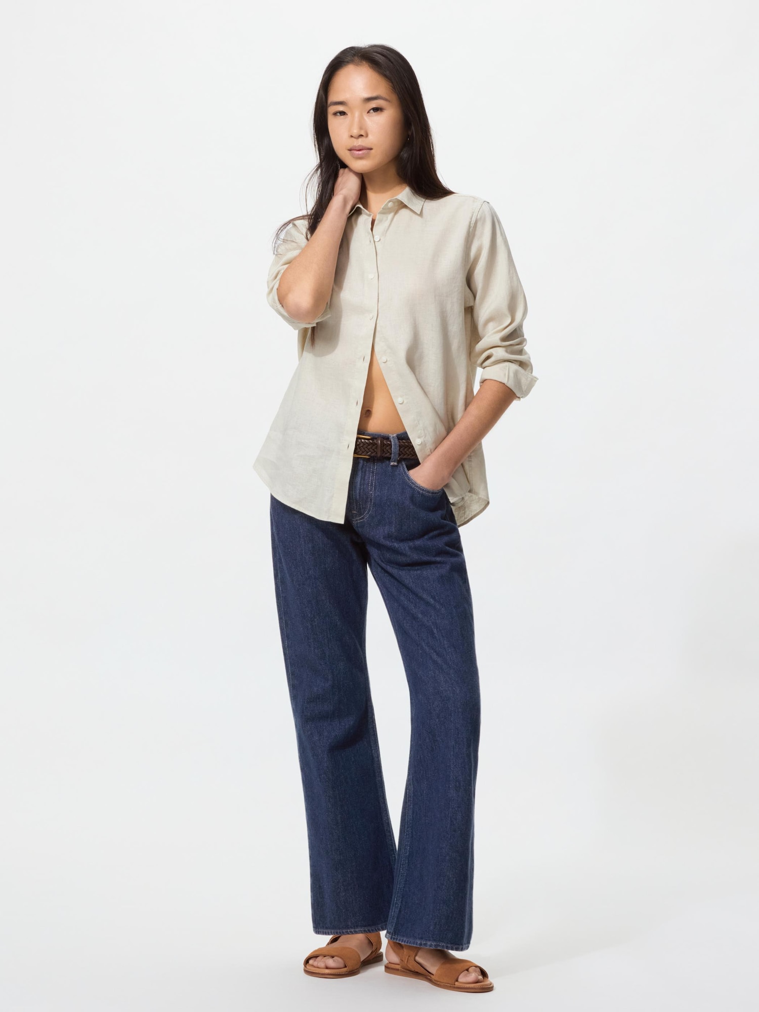 UNIQLO Women's Bootcut Jeans, Blue,