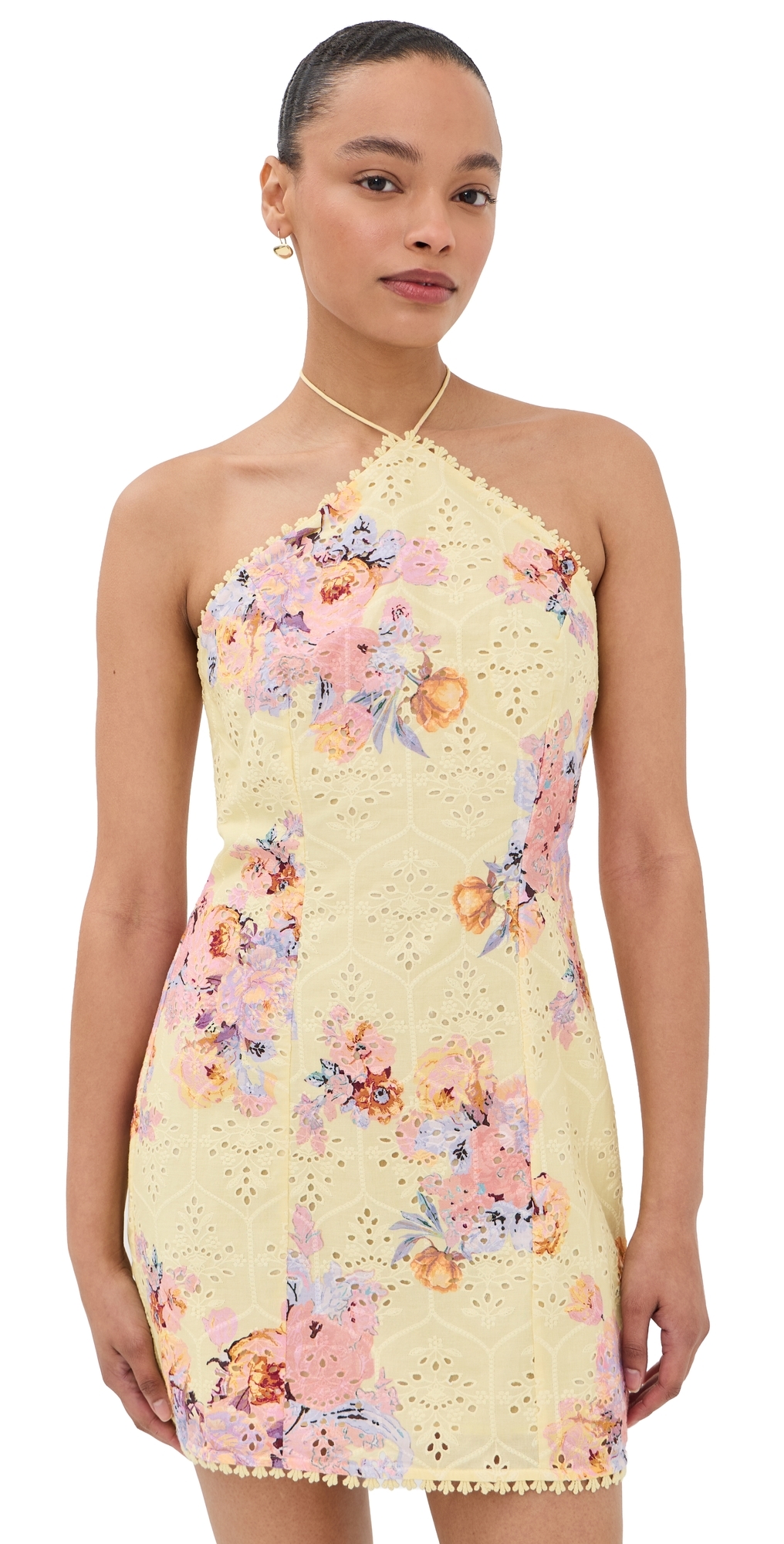 Hemant and Nandita Halterneck Mini Dress Yellow