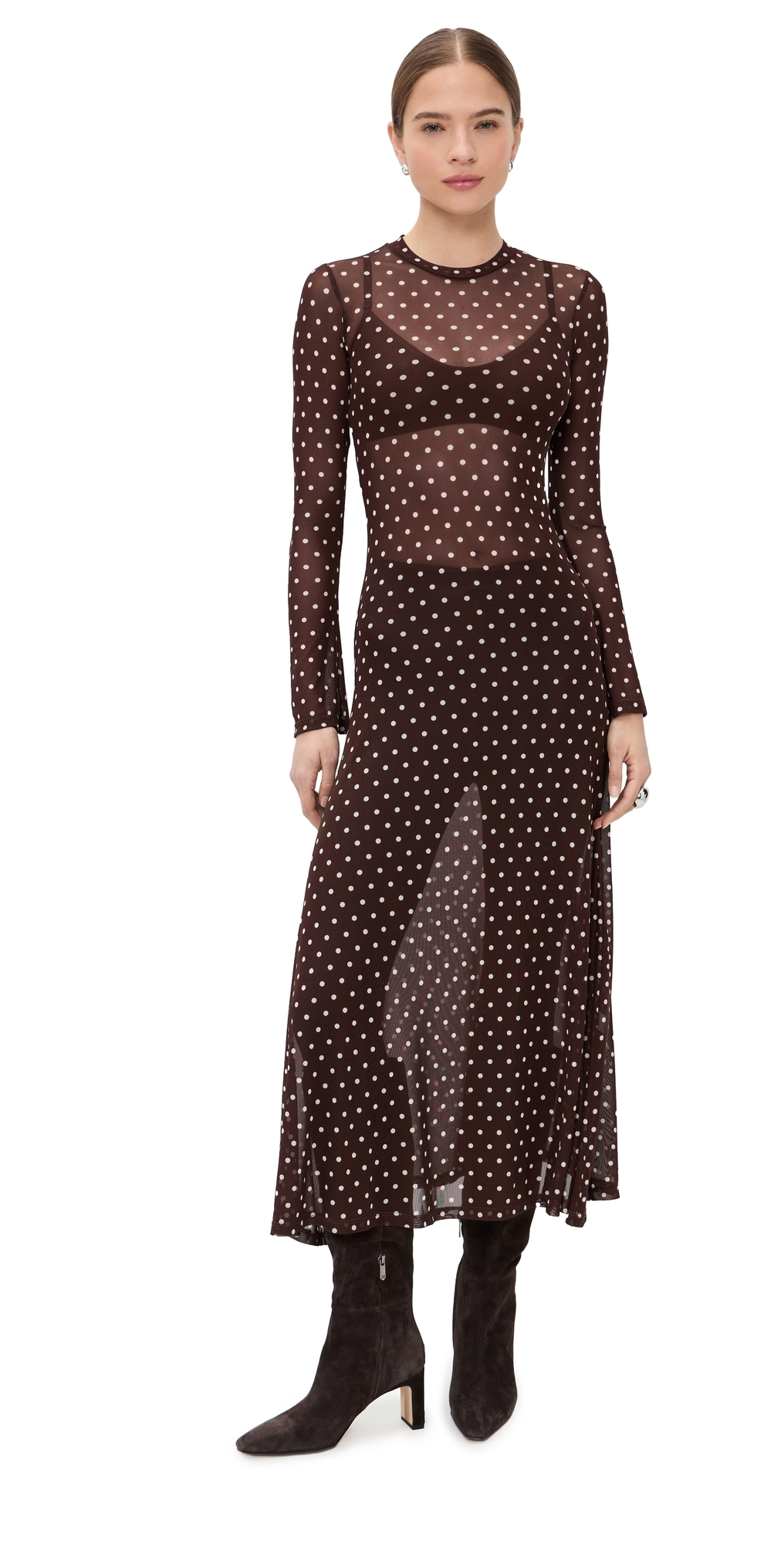 LE BOP Hattie Dress Chocolate Polka Dot X