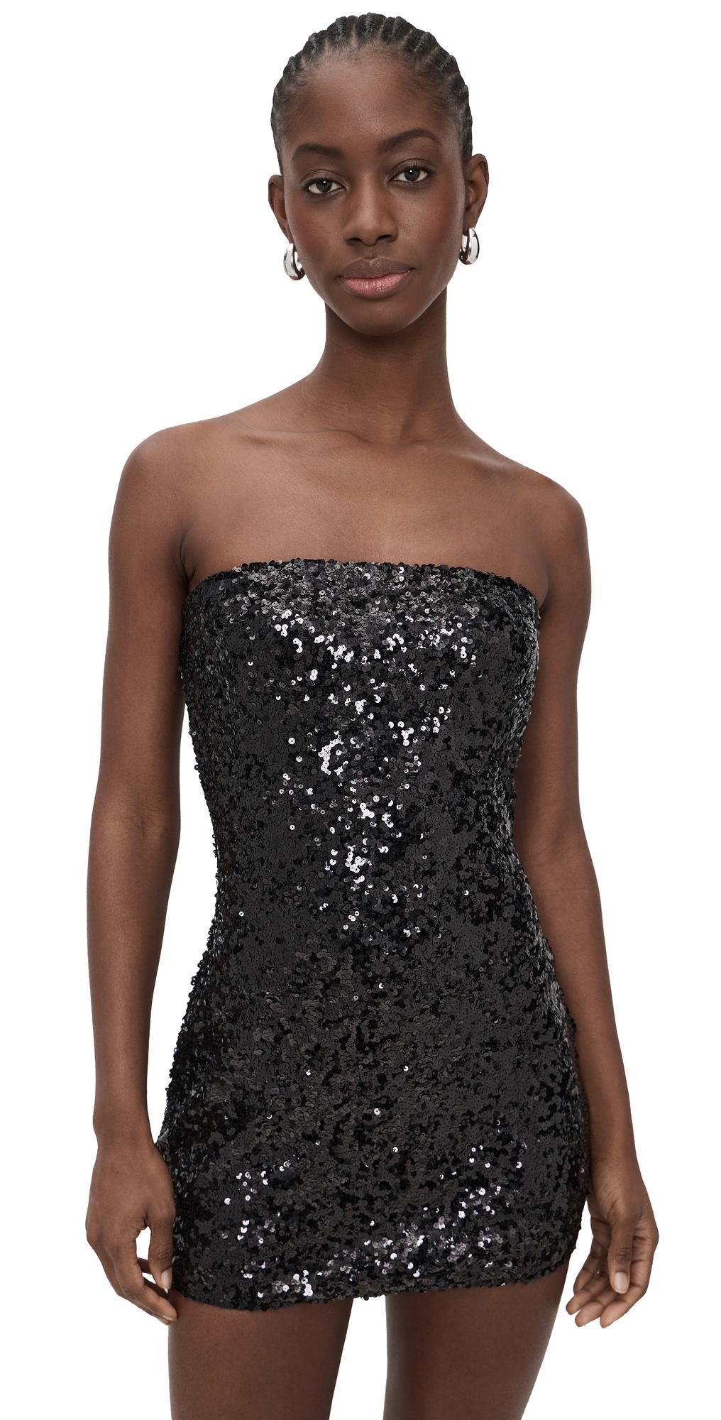 Lioness Sequin Strapless Mini Dress Noir