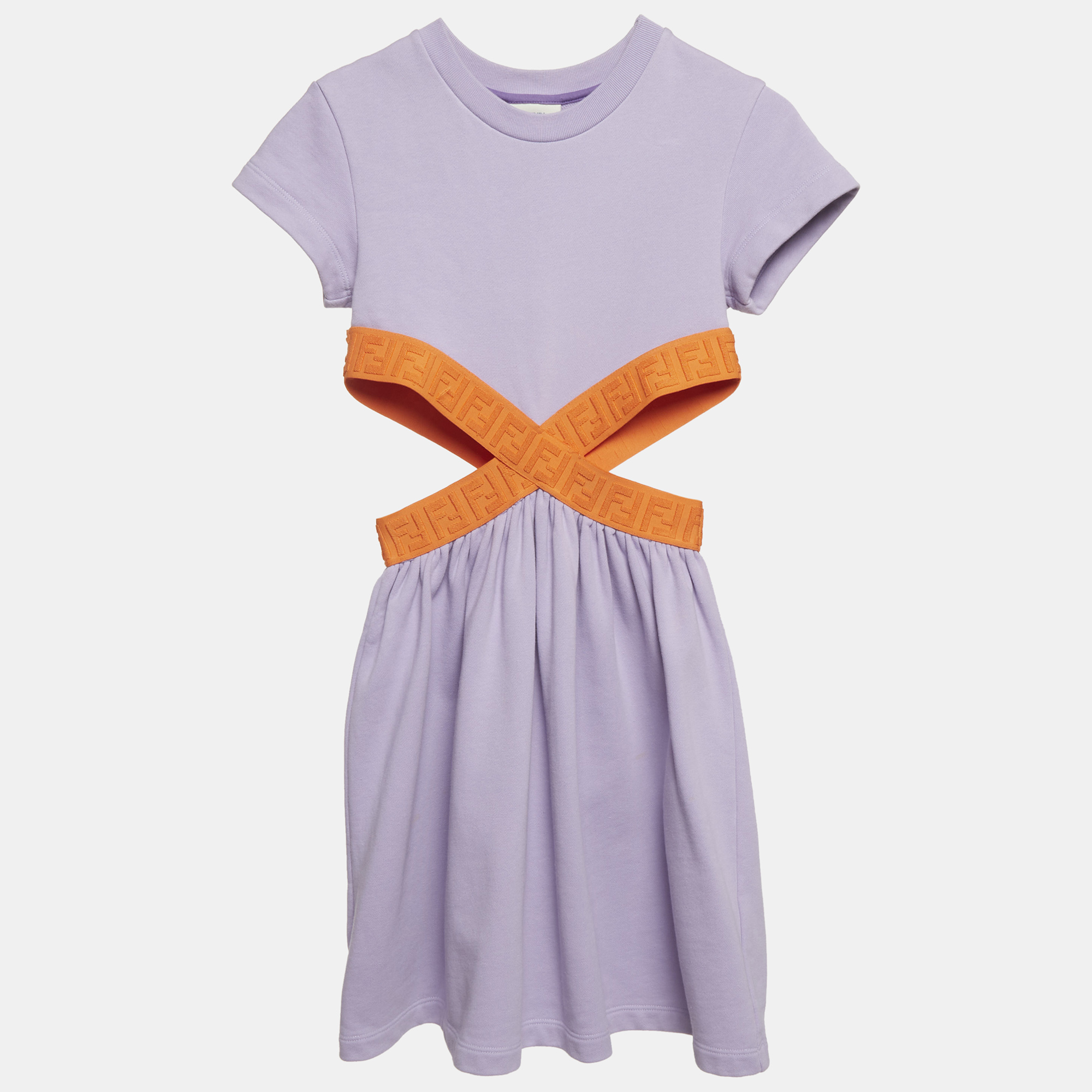 Fendi Kids Lavender Jersey Cut-Out Dress Yrs