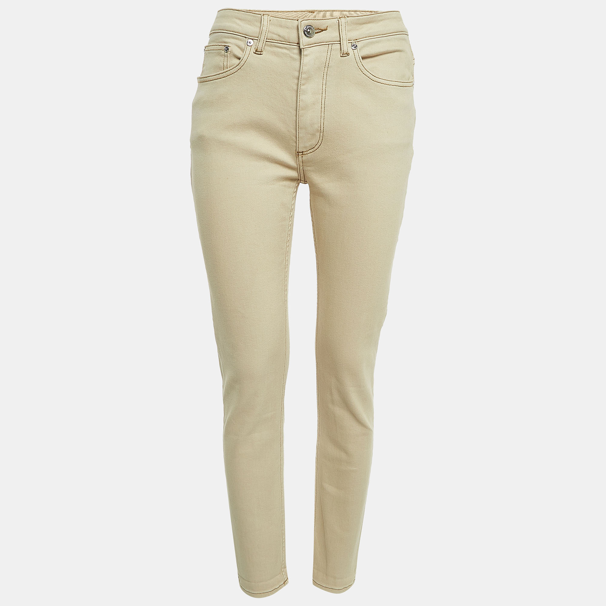 Burberry Beige Denim Pocket Detail Skinny Jeans S Waist "