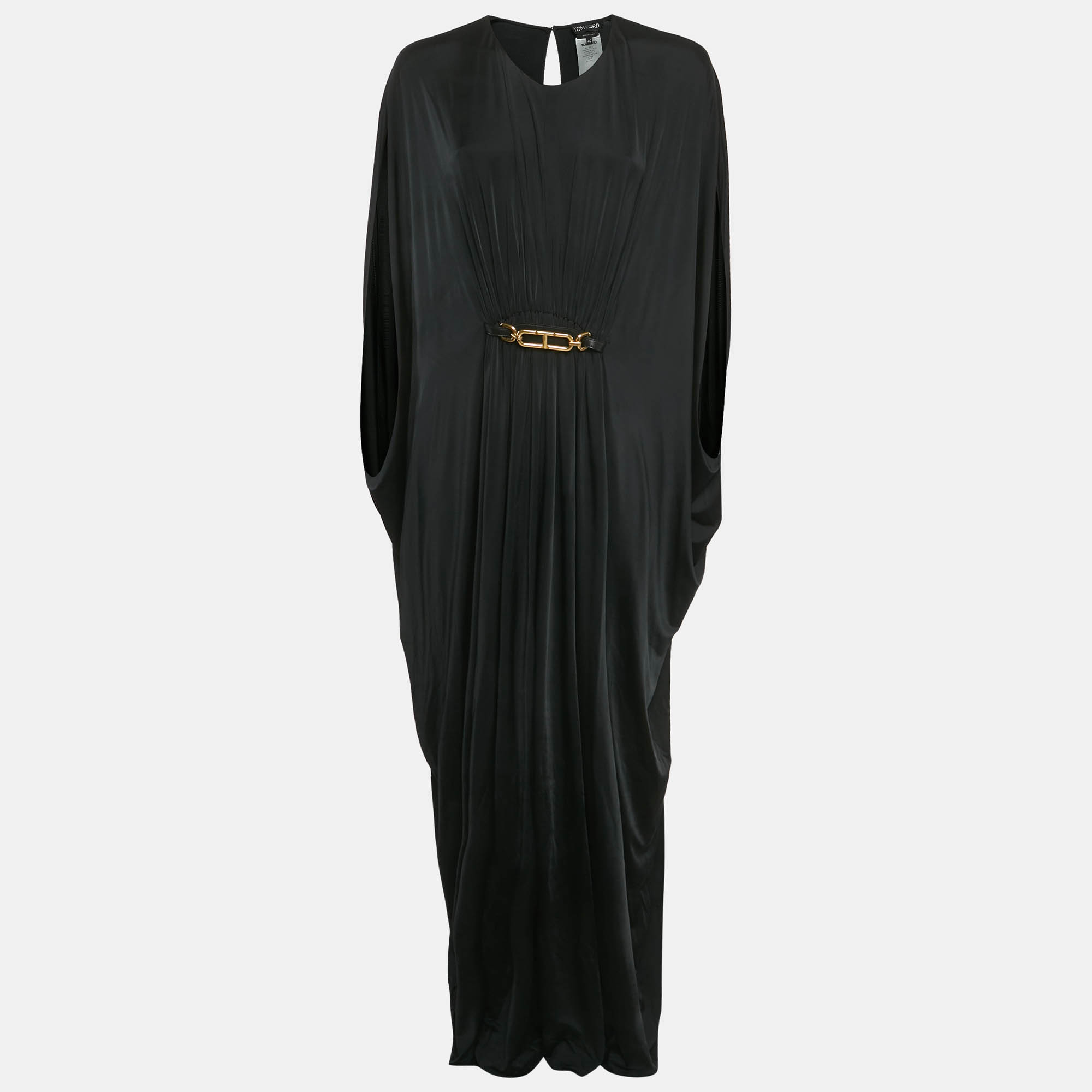 Tom ford Black Jersey Belted Kaftan Maxi Dress