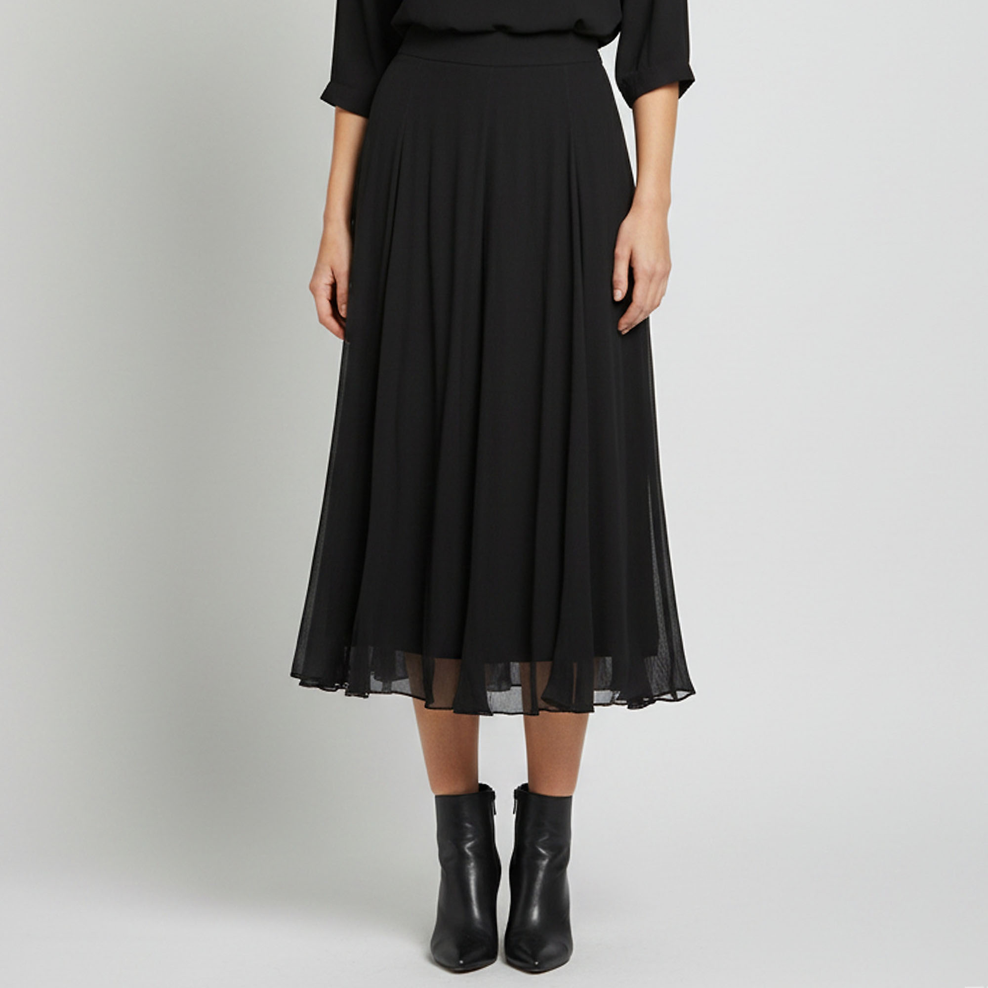 Zimmermann Black Chiffon Illustration Flare Culotte