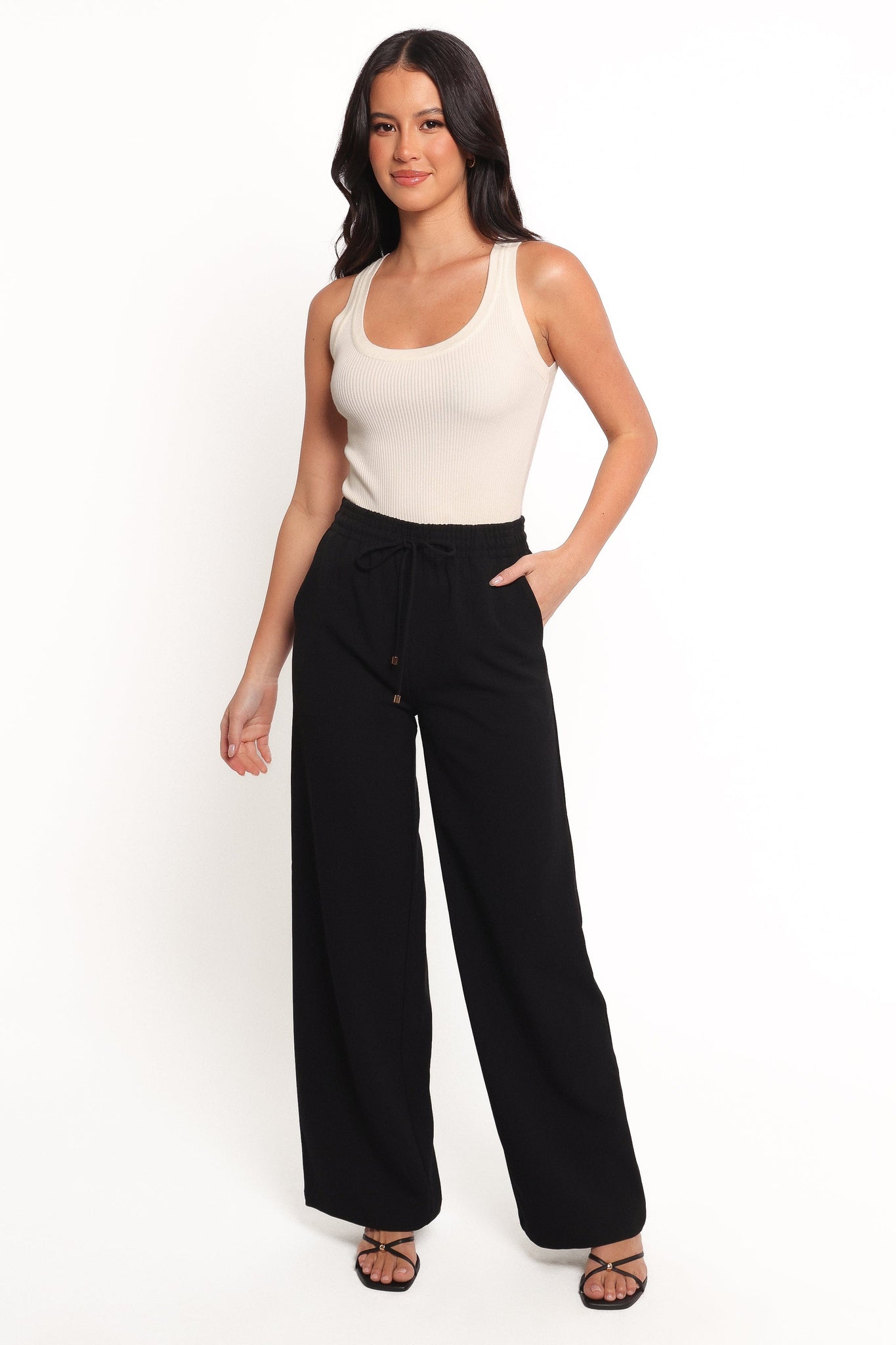 C Wide Leg Crepe Pant