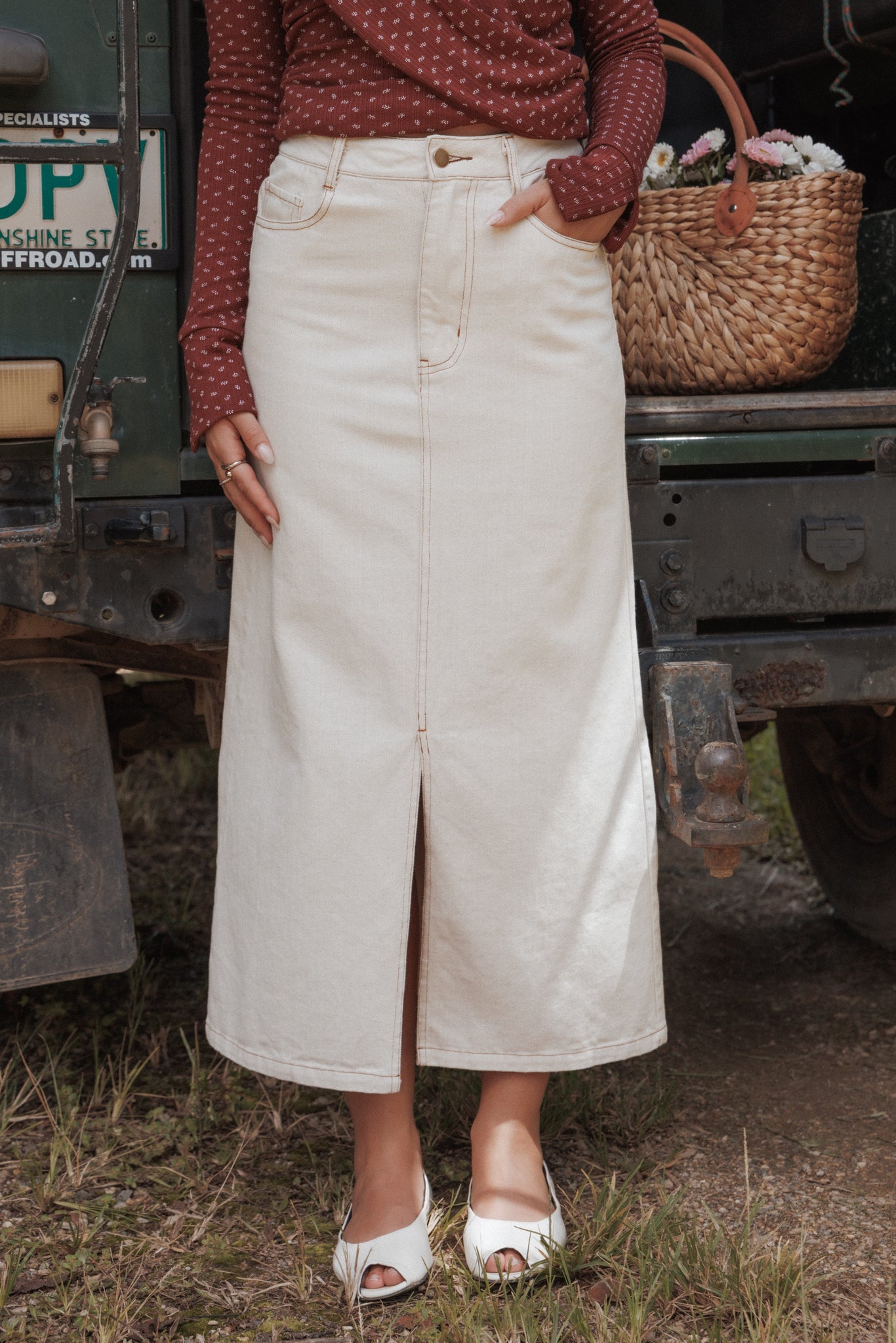 Dana Denim Midi Skirt