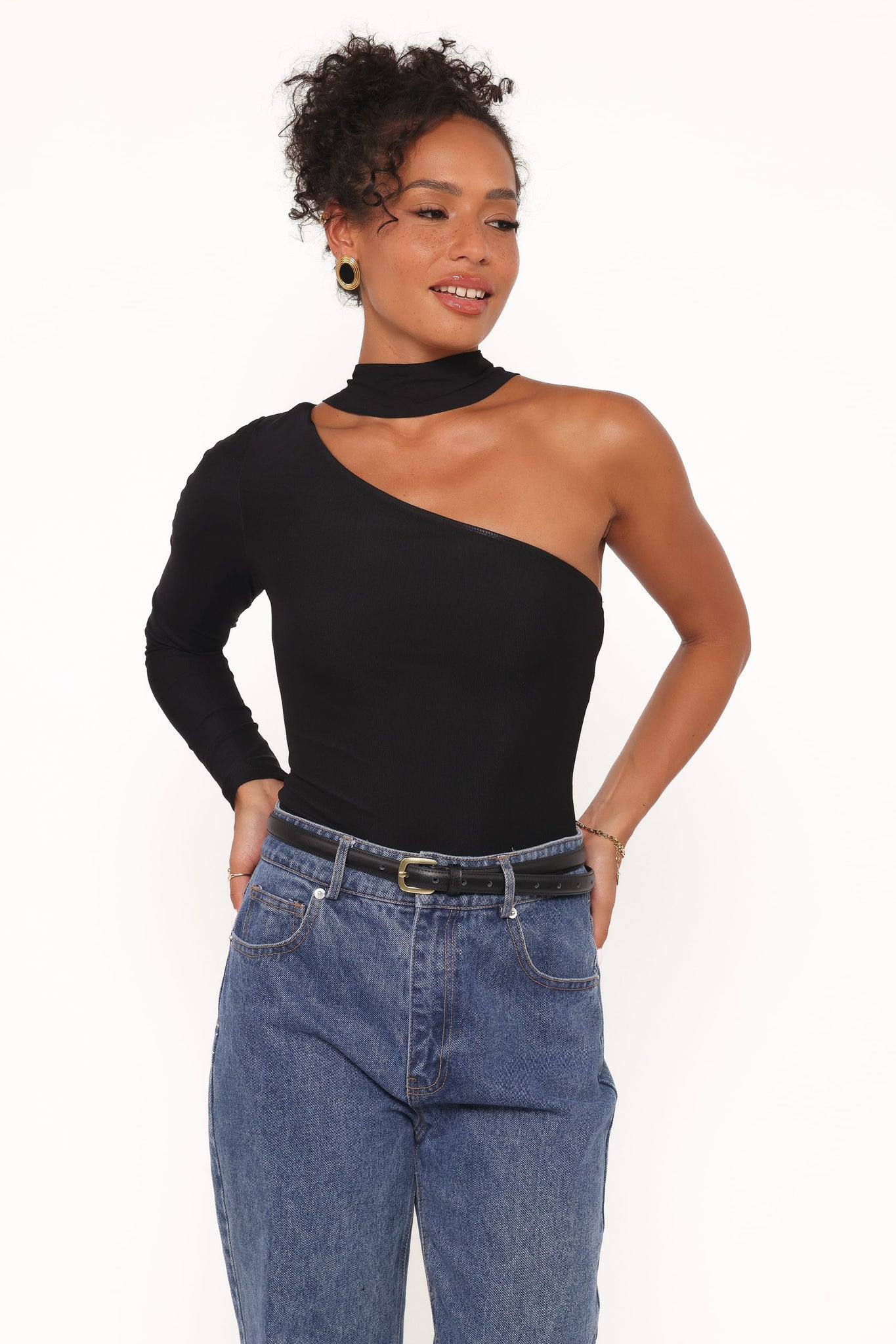 Carlie Mesh One Shoulder Top