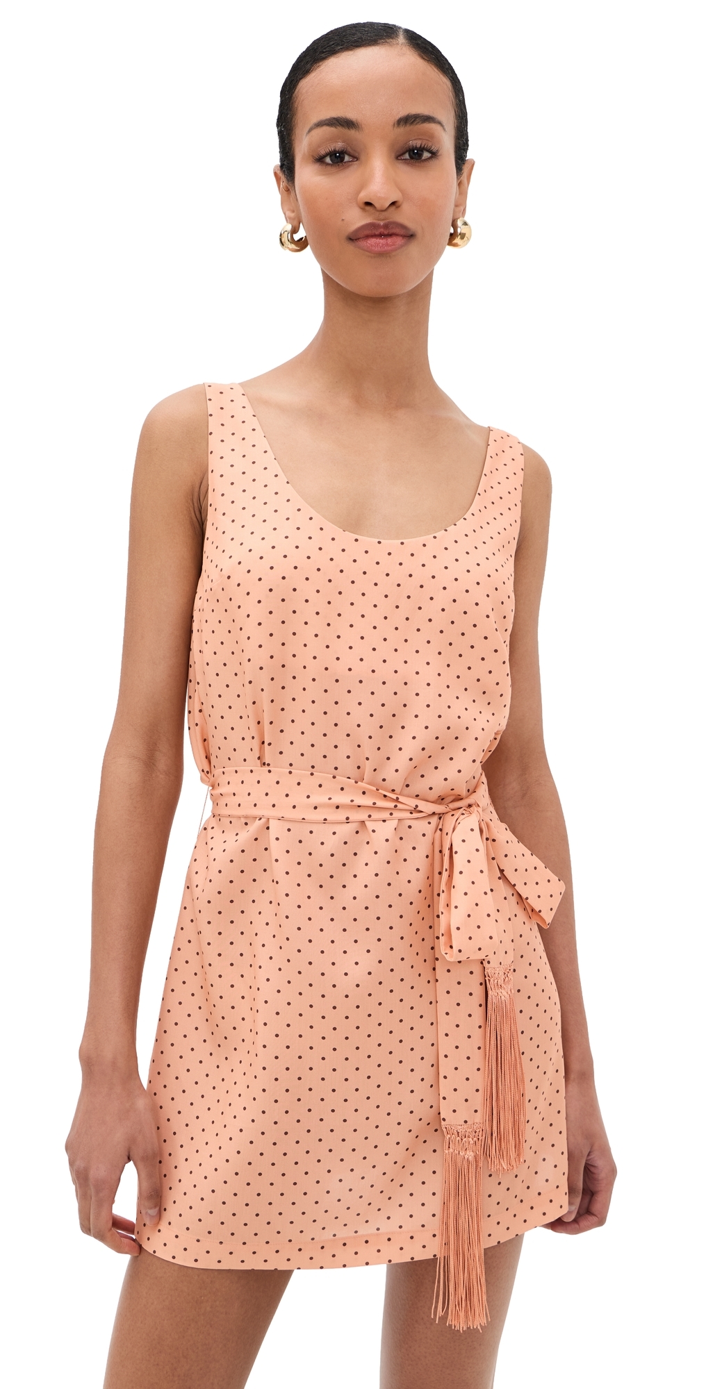 POSSE Evie Mini Dress Tangerine Polka Dot
