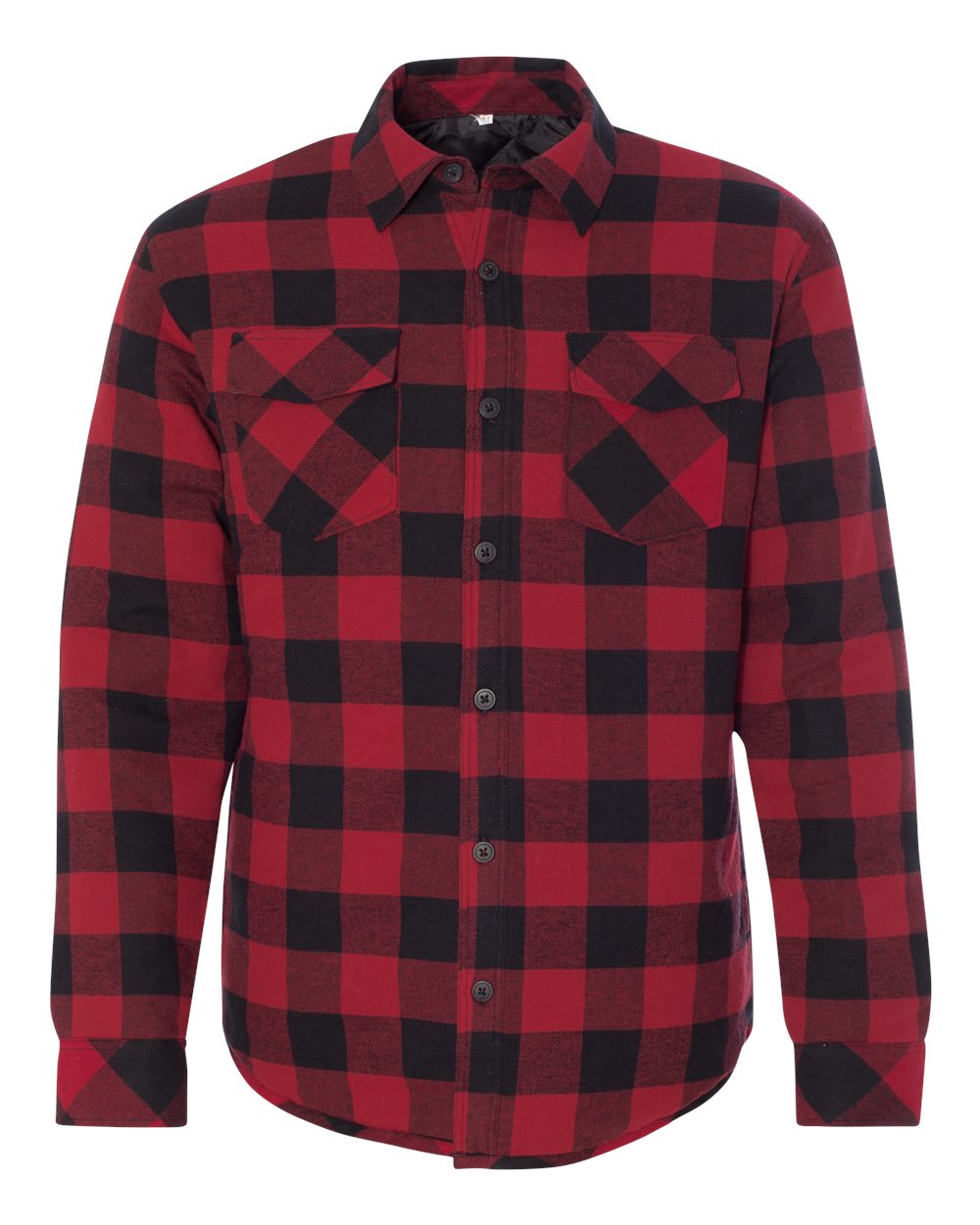 Burnside - - Quilted Flannel Shirt Jacket - Red Black Buffalo