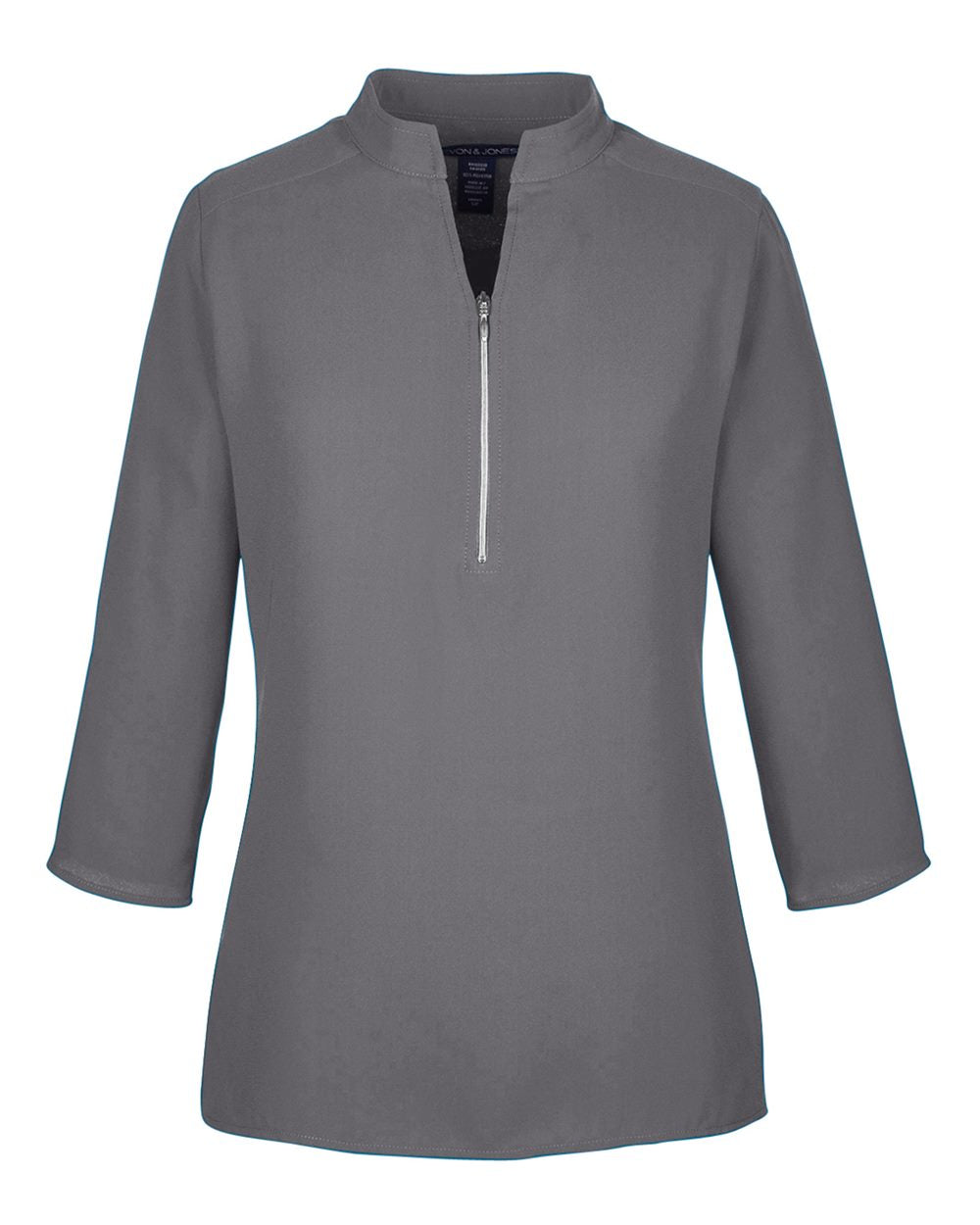 Devon & Jones - DPW - Women's Perfect Fit Three - Quarter Sleeve Crepe Tunic - Graphite
