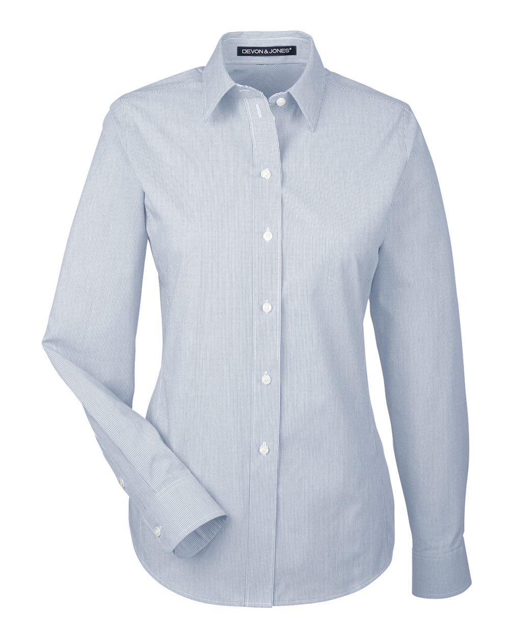 Devon & Jones - DGW - Women's Crown Collection Striped Woven Dress Shirt - Navy White