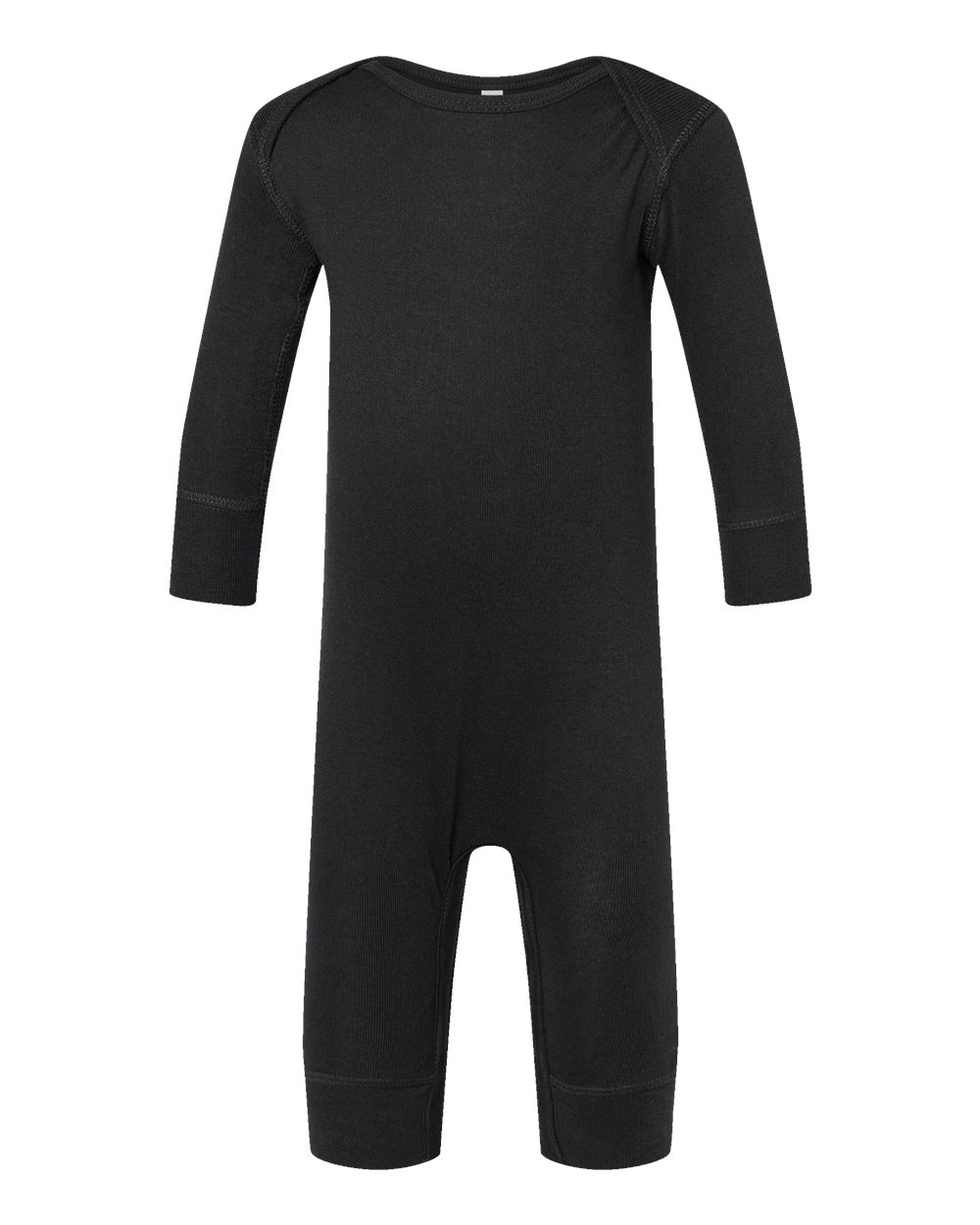 Rabbit Skins - - Infant Long Legged Baby Rib Bodysuit - Black
